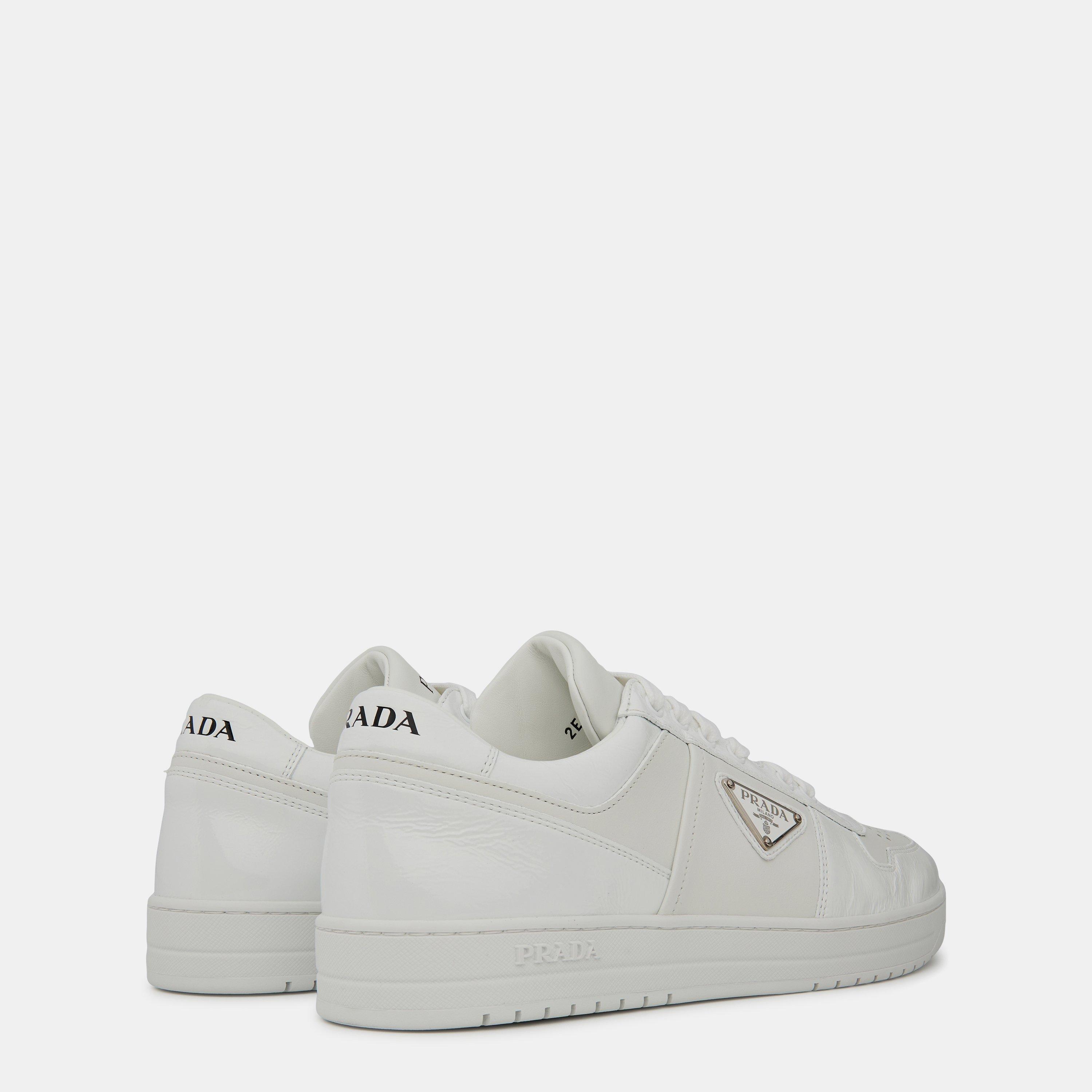 White/White - Prada - Men'S Downtown Leather Low Top Trainers - 4
