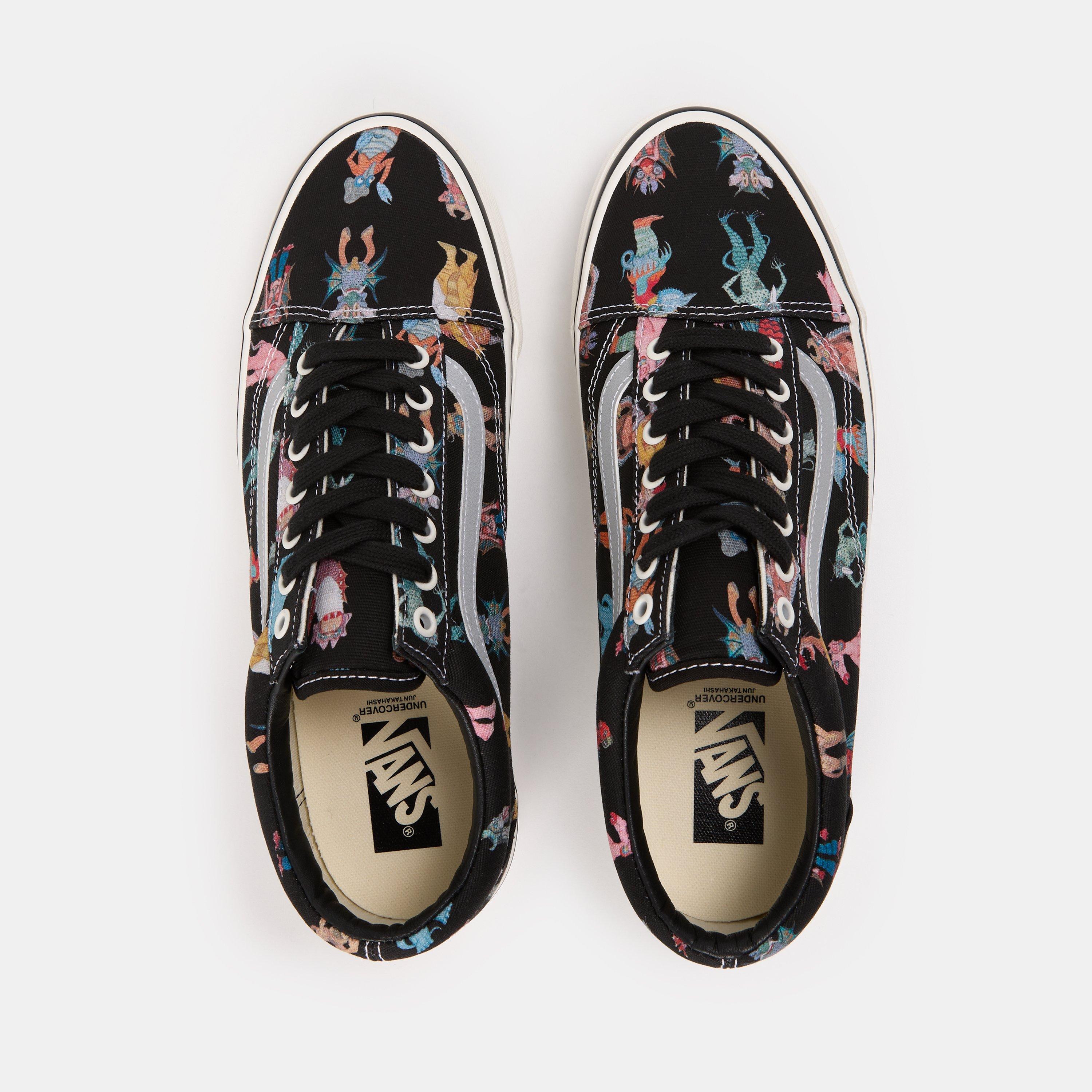 Monster Black - Vans - Men's Old Skool Canvas Lace Up Low-Top Trainers - 5