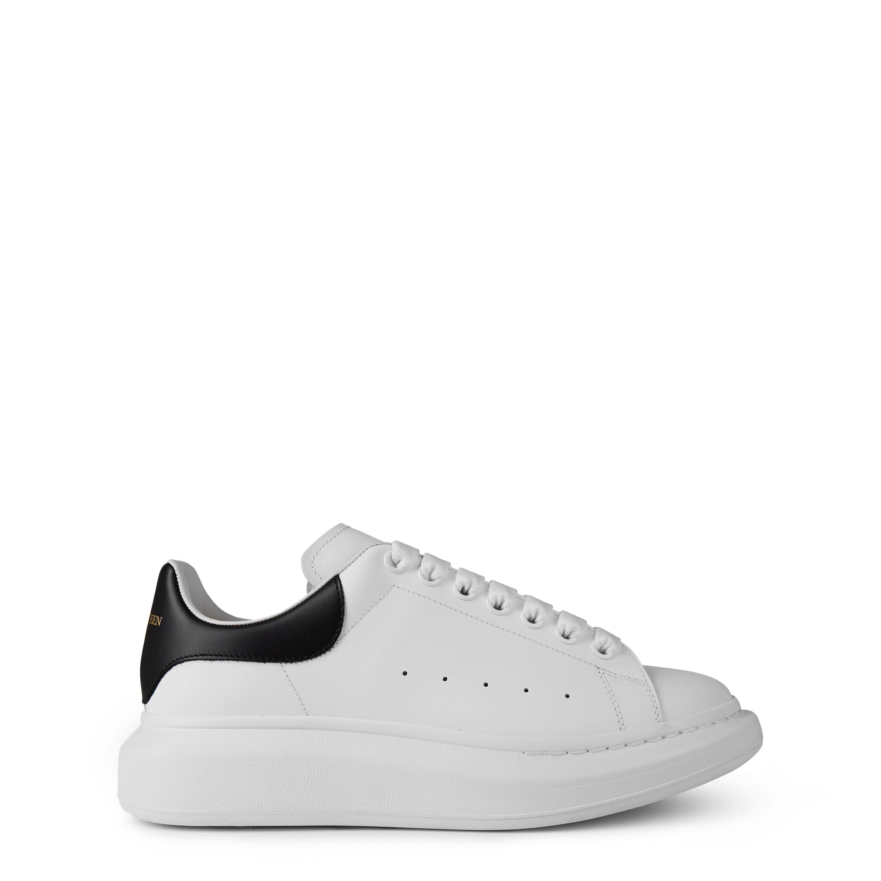 Alexander McQueen Men's Oversized Leather Trainers - White/Black - Size 10.5 (44.5)