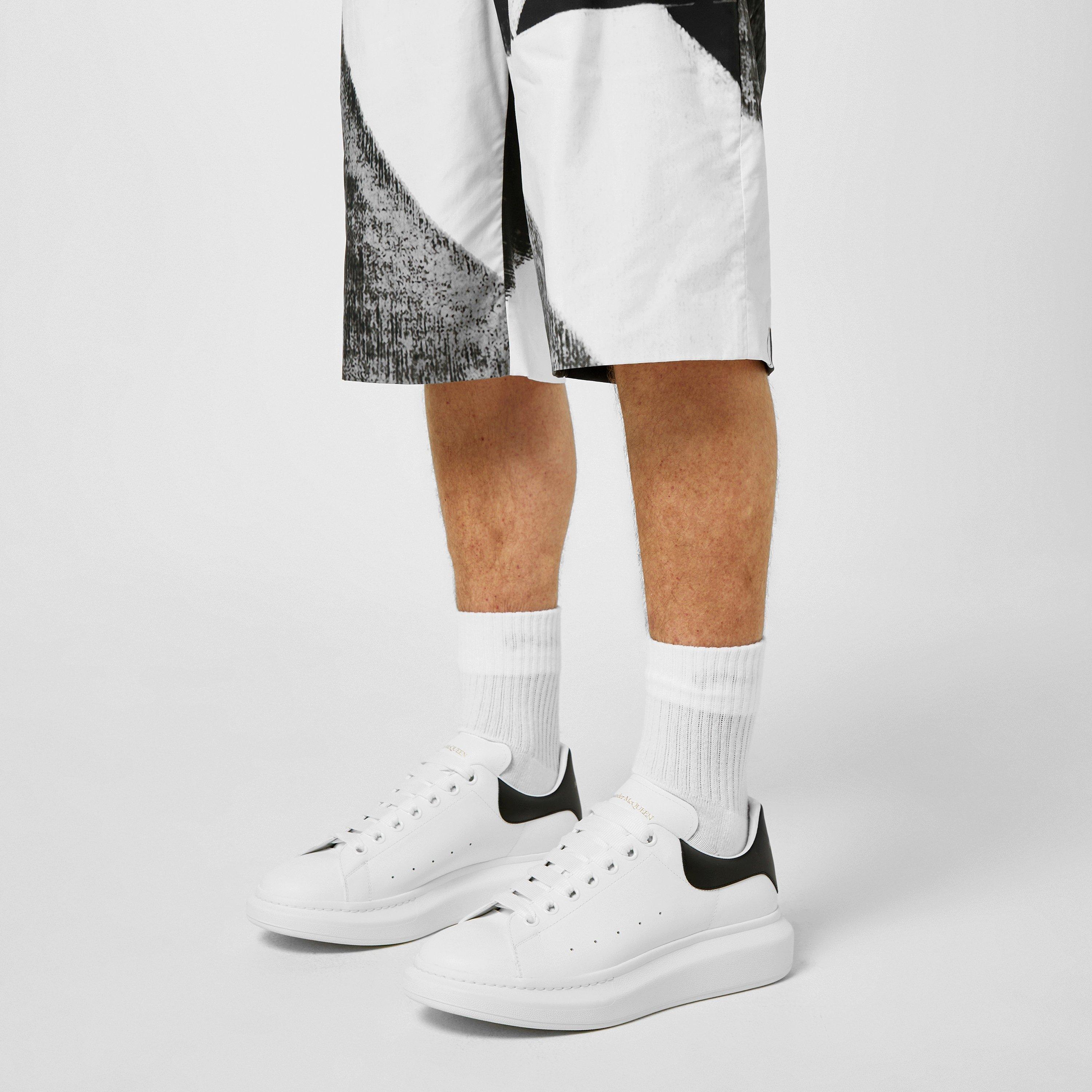 White/Black - Alexander McQueen - Men's Oversized Leather Trainers - 3
