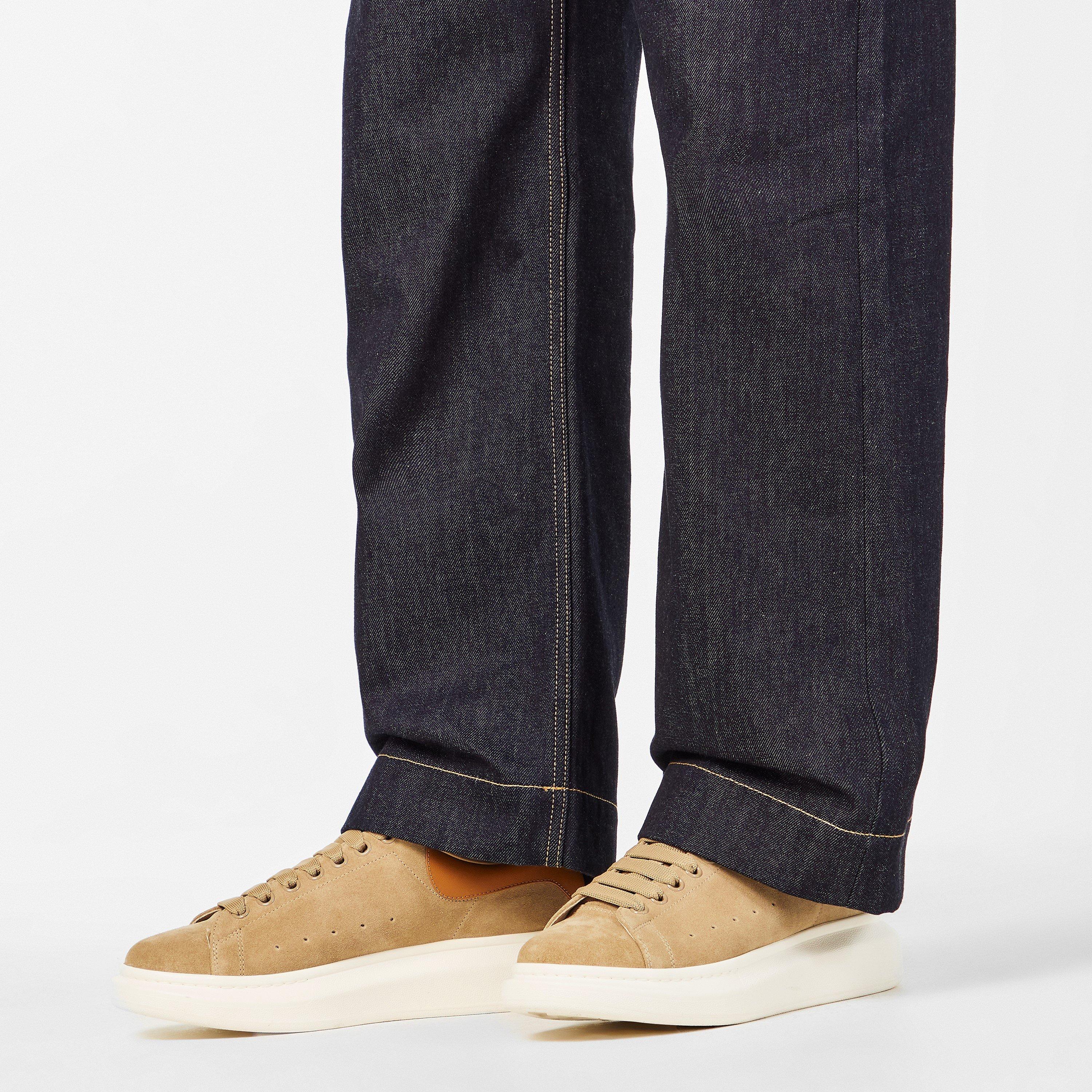 Rock/Caramel - Alexander McQueen - Men's Oversized Leather Trainers - 3