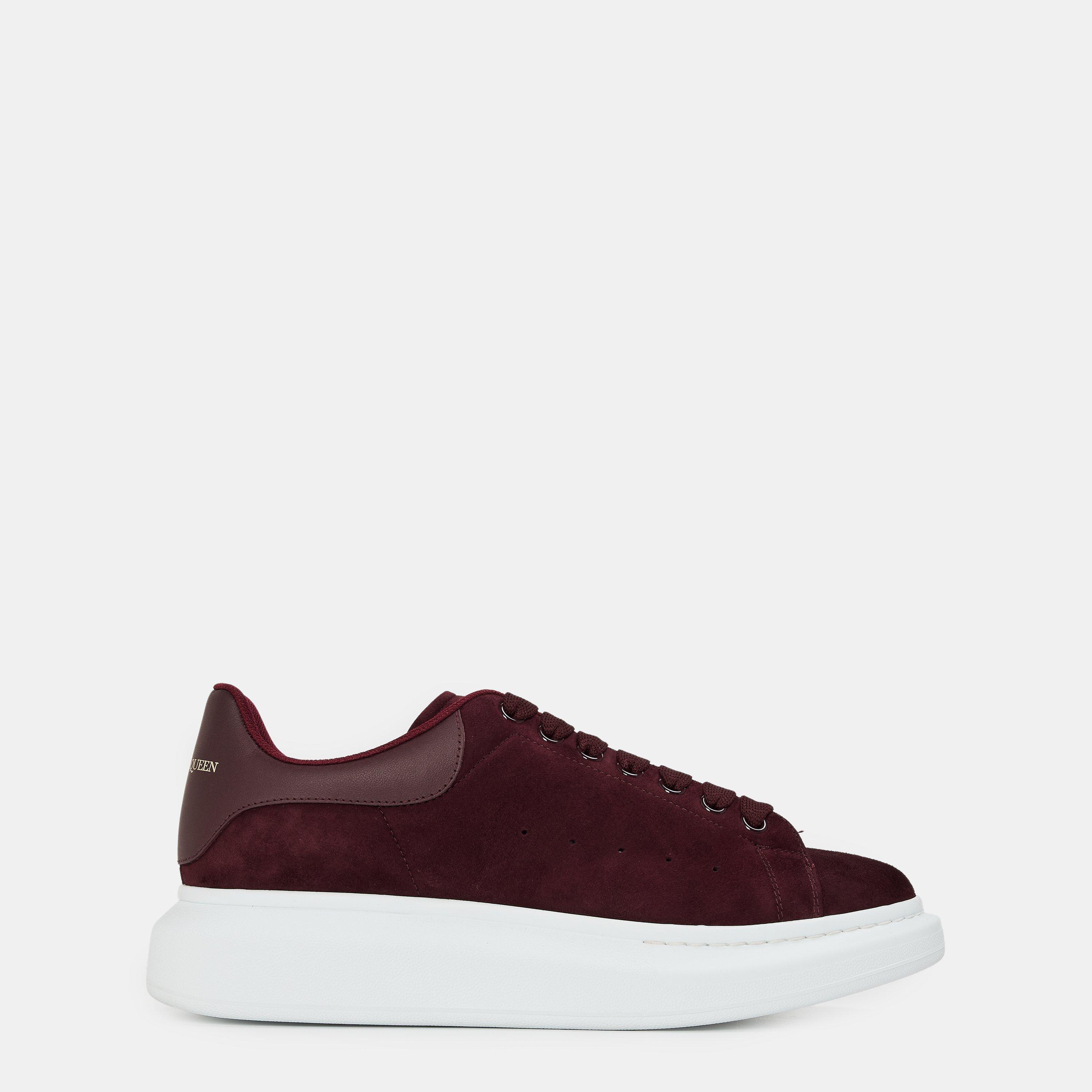 Alexander McQueen Men's Oversized Leather Trainers - Oxblood - Size 8 (42)