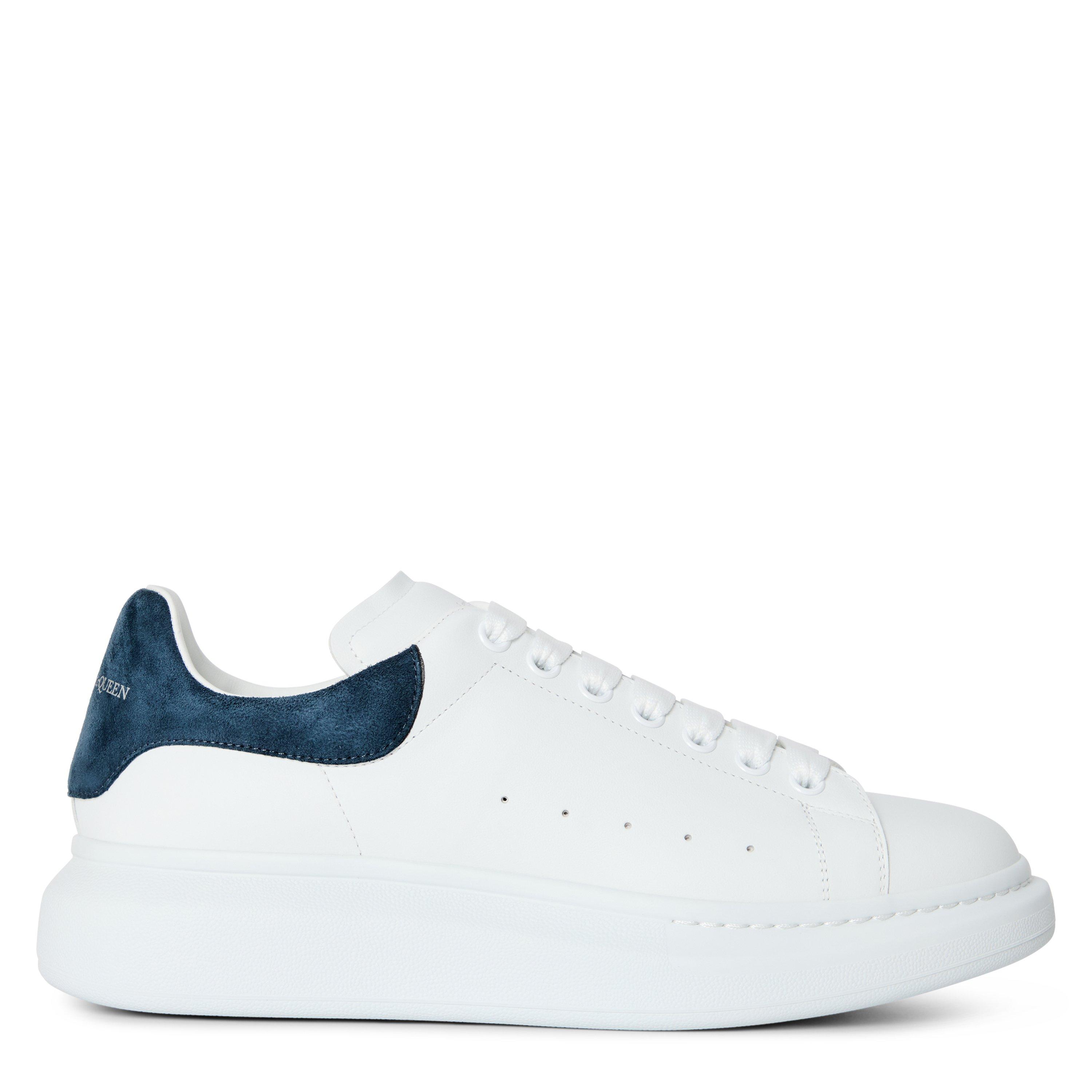 Alexander McQueen Men's Oversized Leather Trainers - White/Blue - Size 8 (42)