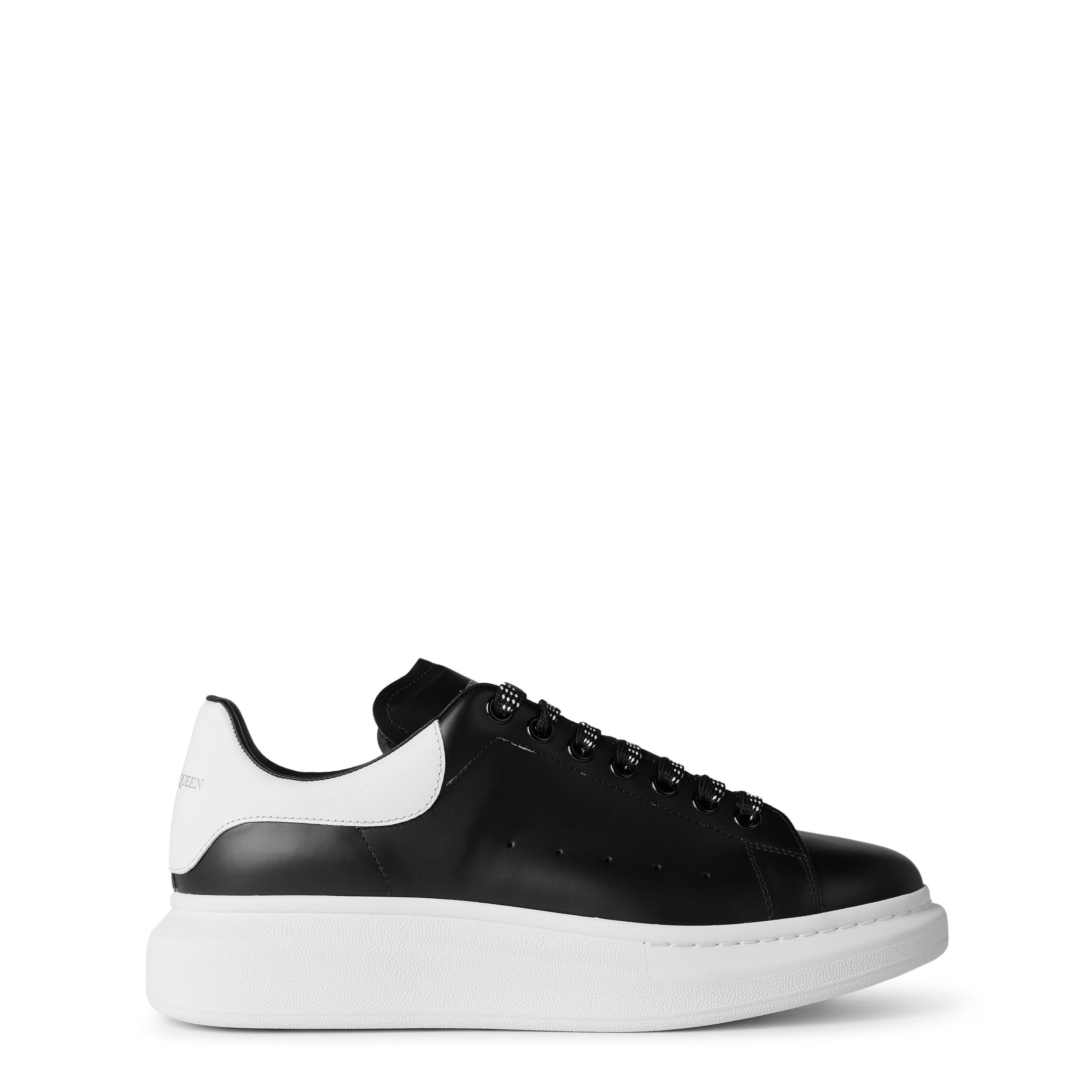 Alexander McQueen Men's Oversized Leather Trainers - Blk/WhtTab 1070 - Size 5 (39)
