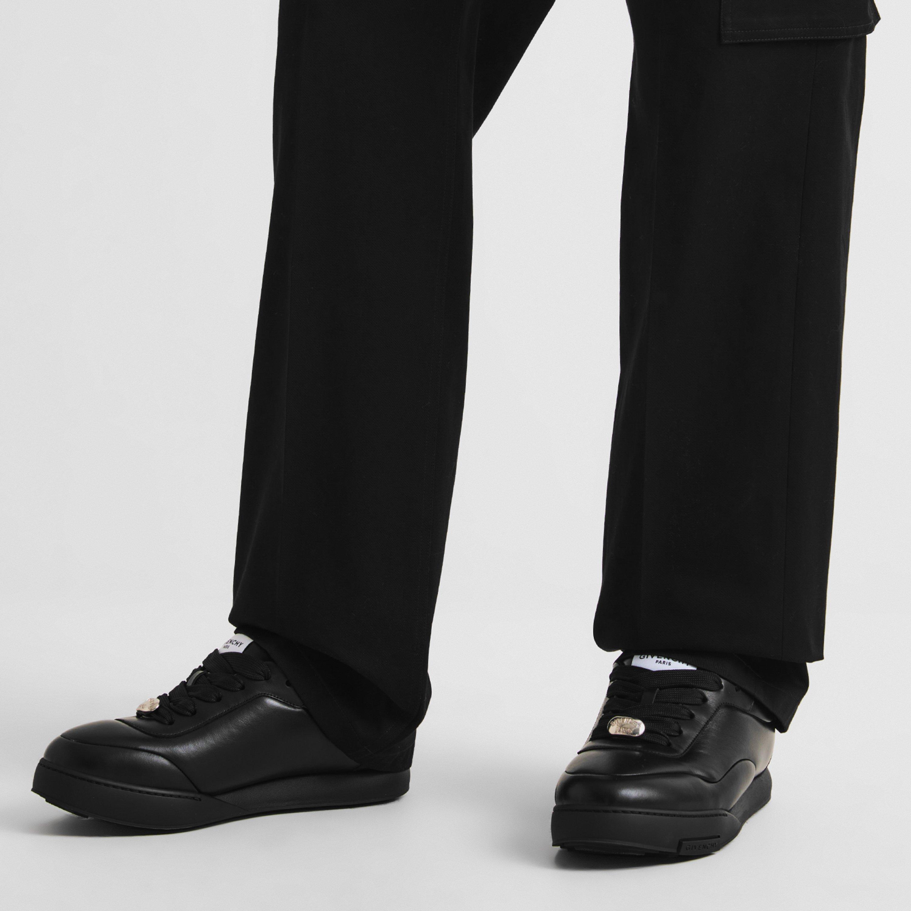 Black - GIVENCHY - Men's Puffy Yard Leather Low-Top Trainers - 3