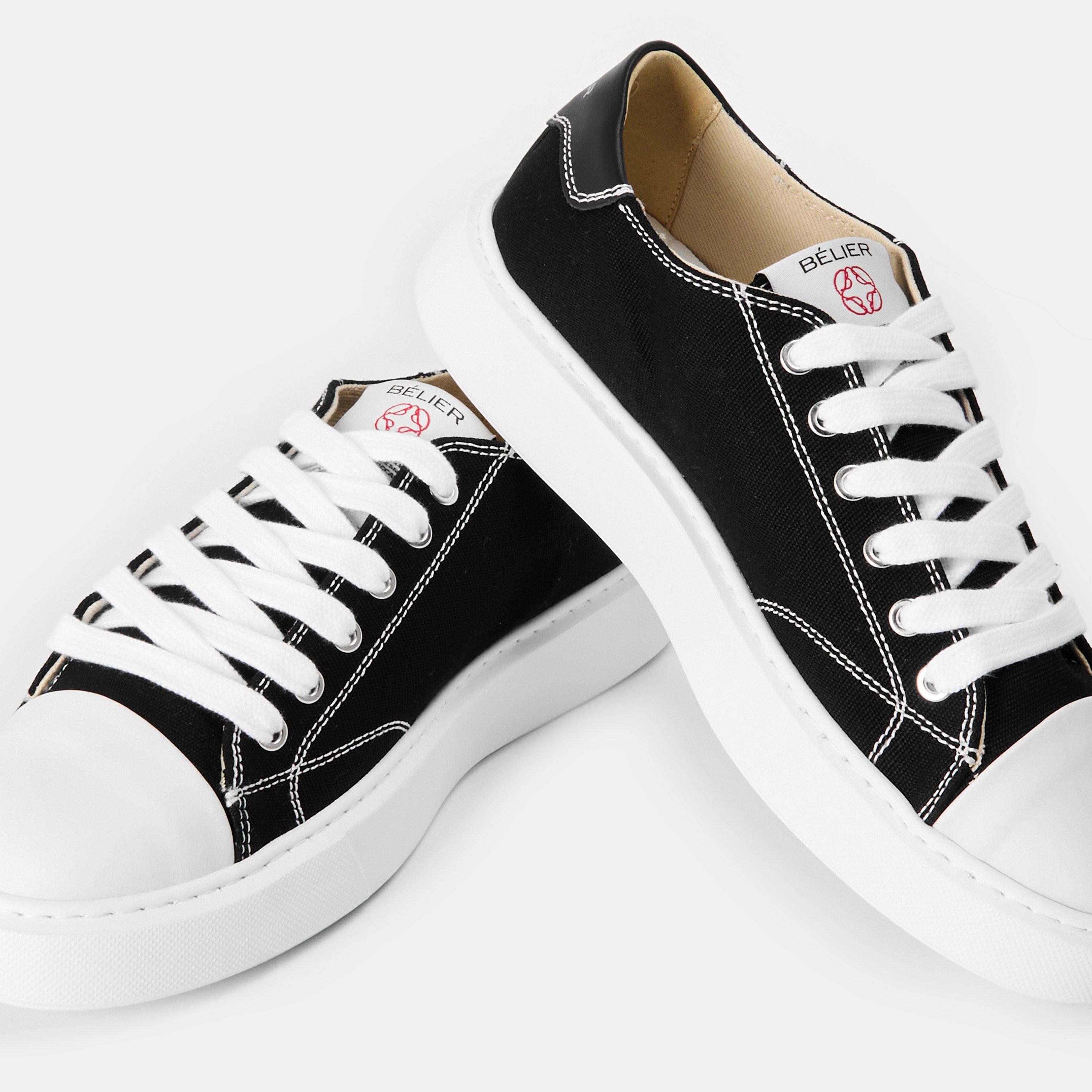 Black/White - BELIER - Men's Low-Top Trainers - 4