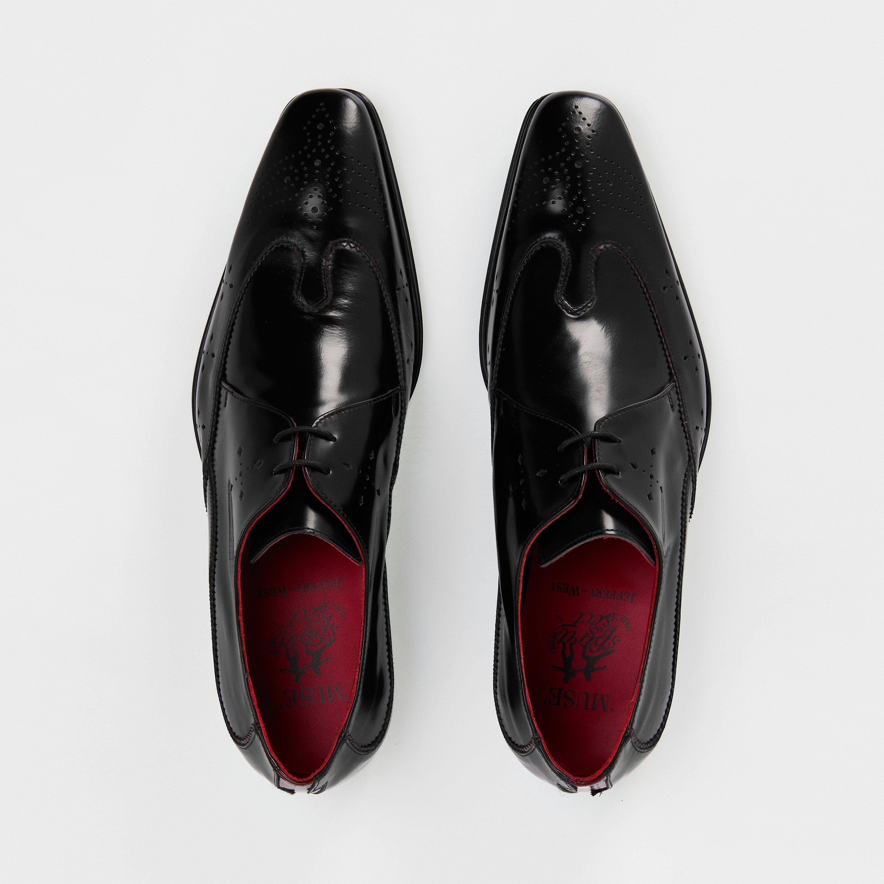 Black/Burgundy - Jeffery West - Men's Brogues - 5