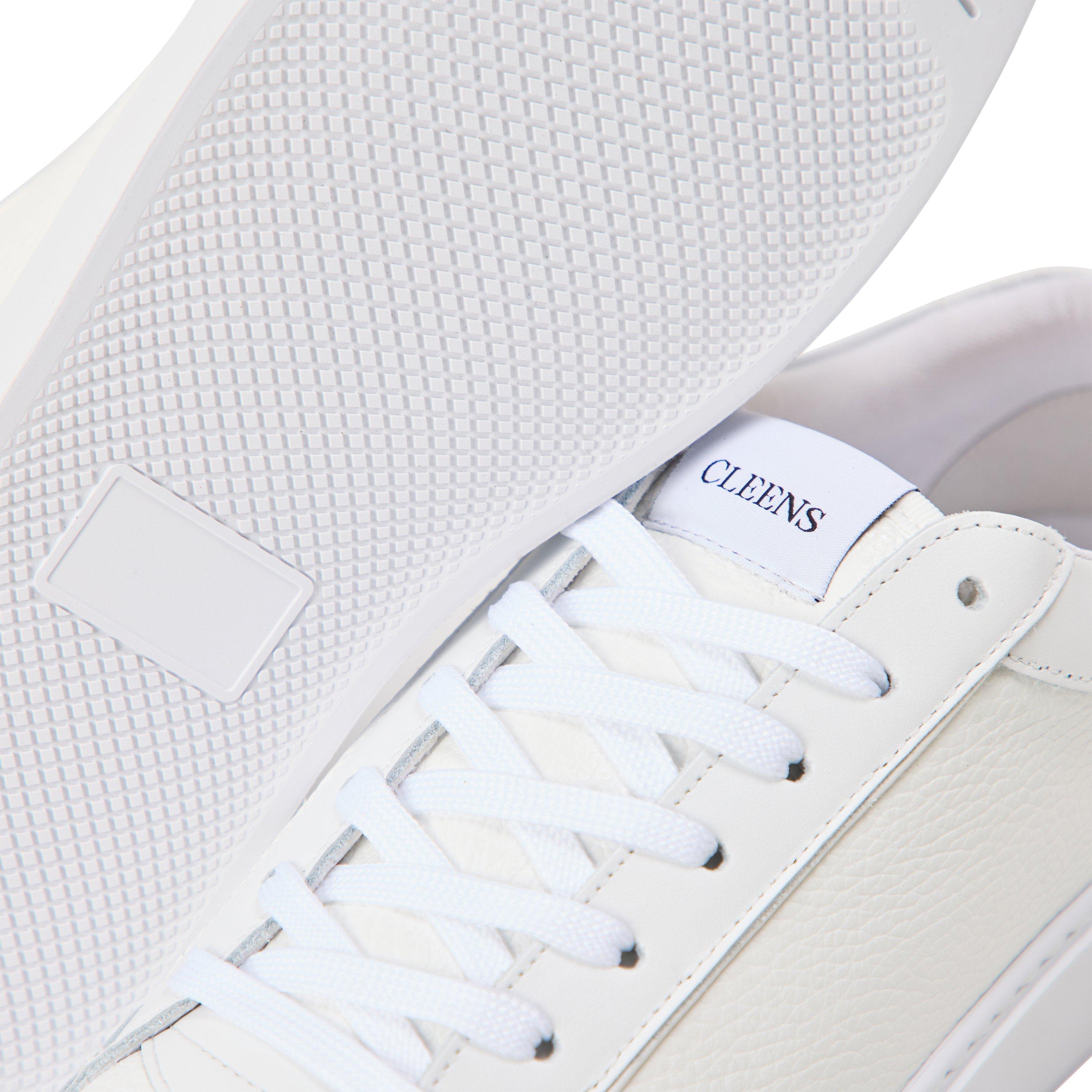 White - Cleens - Men's Luxor Leather Low-Top Trainers - 3