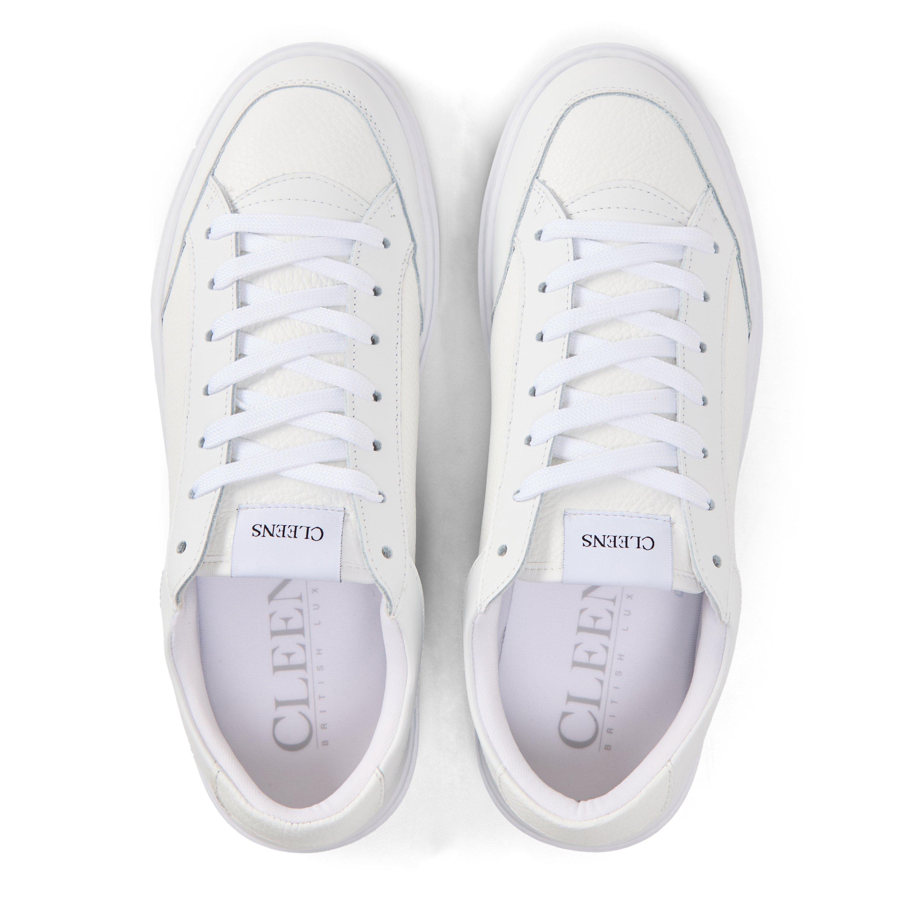 White - Cleens - Men's Luxor Leather Low-Top Trainers - 4