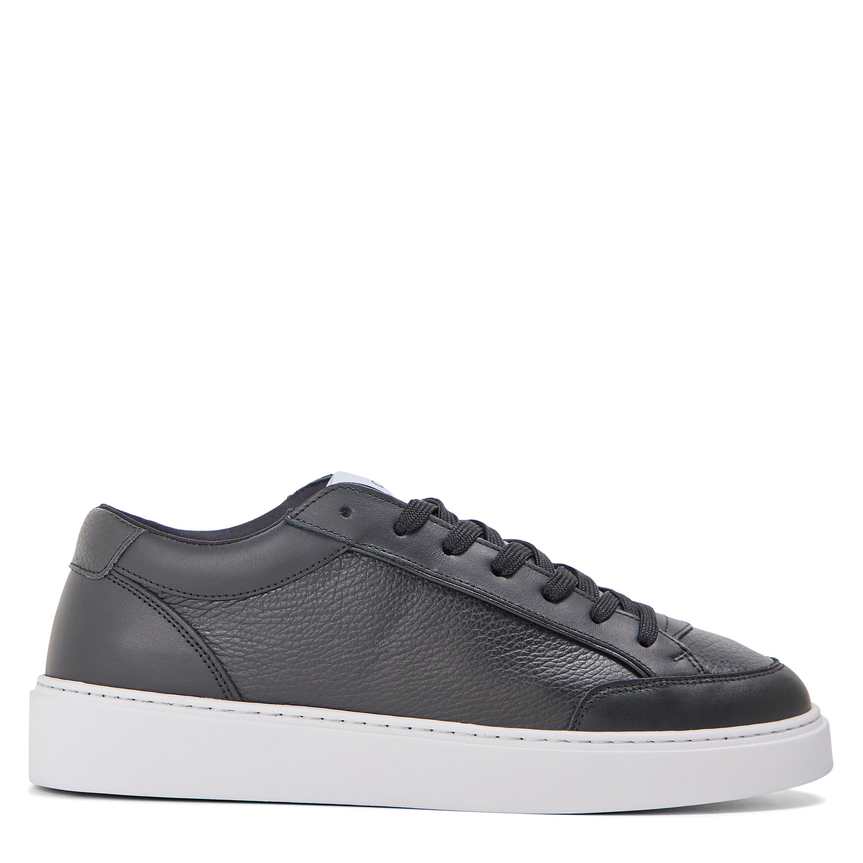 Cleens Men's Luxor Leather Low-Top Trainers - Black - Size 8.5 (42.5)