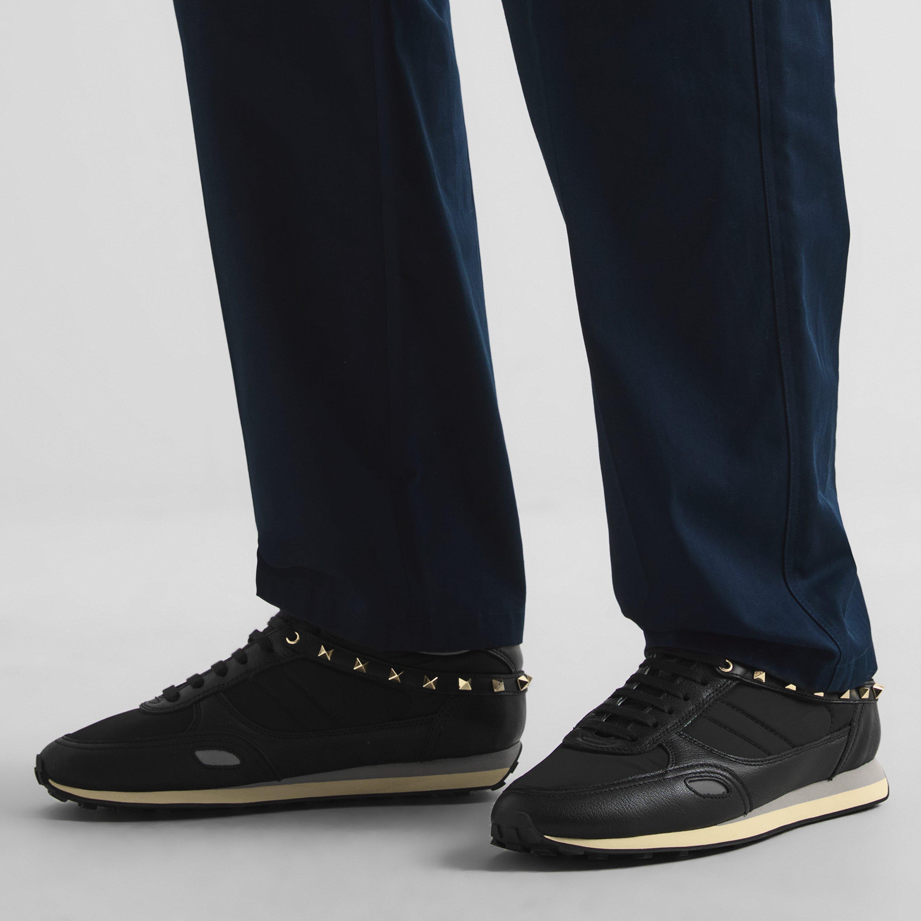 Black/Black - Valentino Garavani - Men's Stud Up Leather Lace-Up Runners - 3