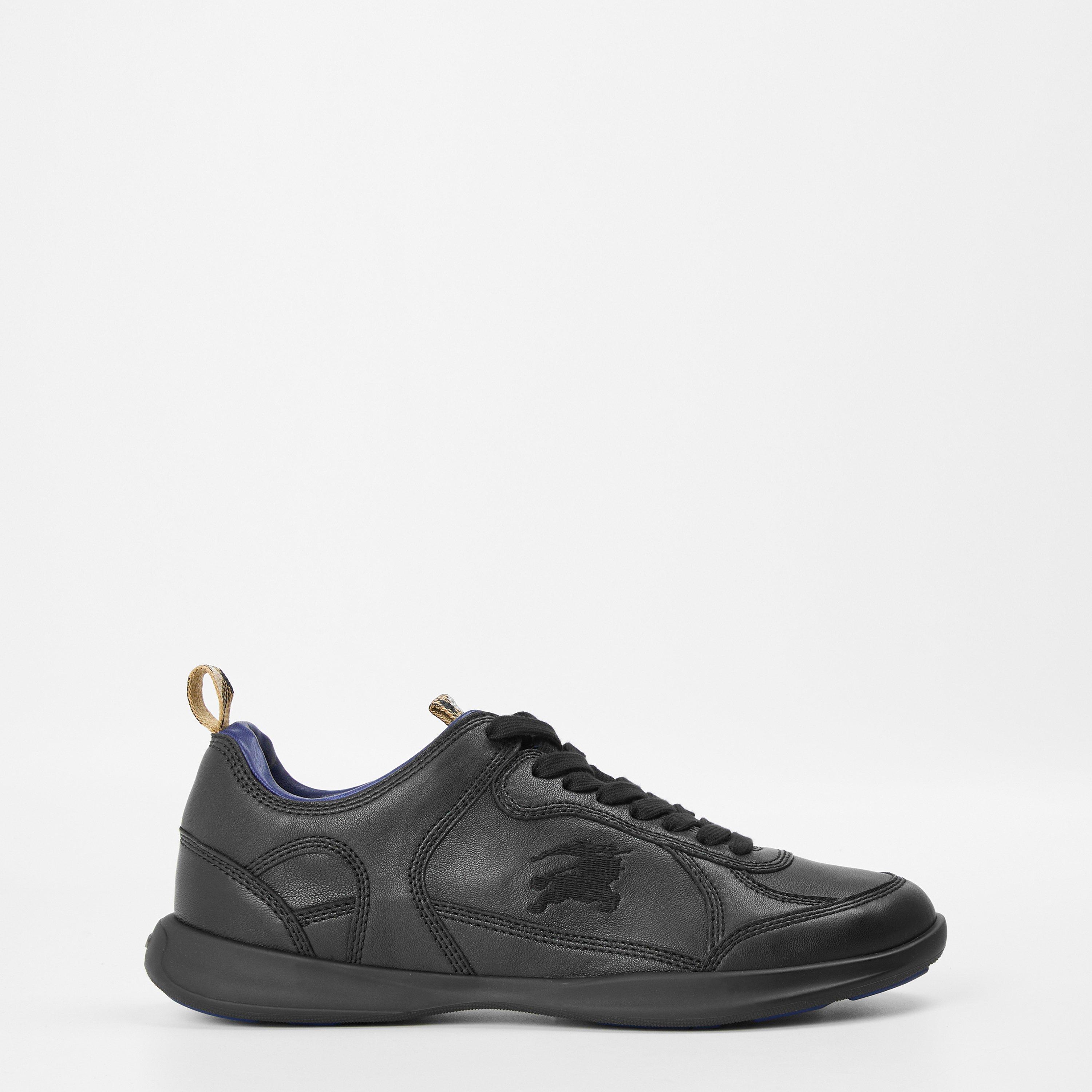 Black - Burberry - Leather Matrix Sneakers - 1