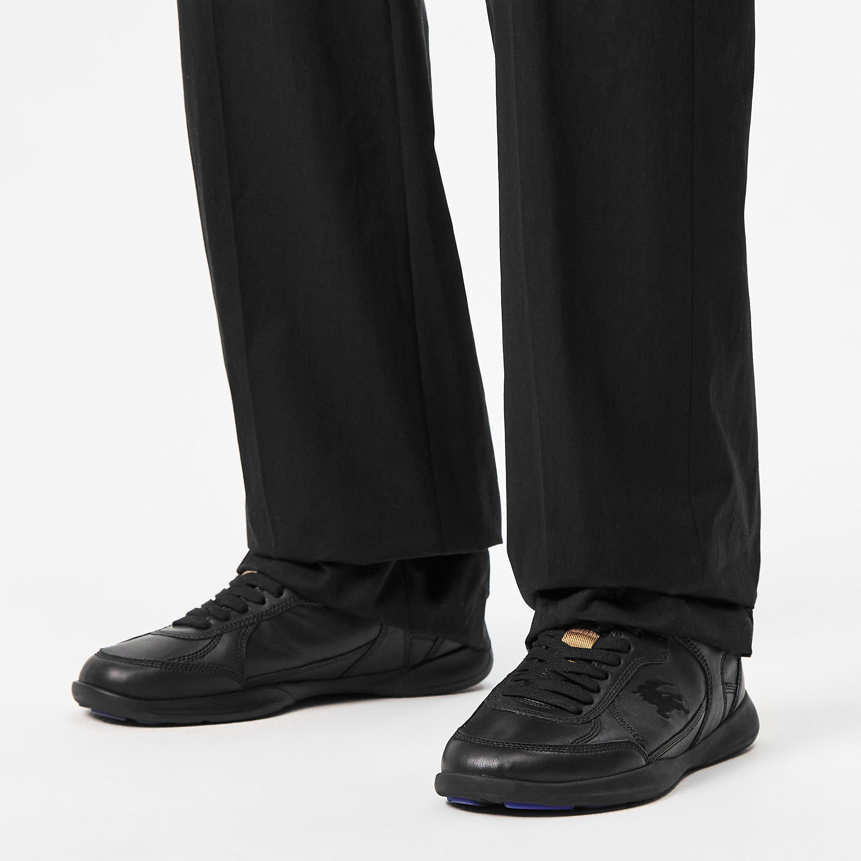 Black - Burberry - Leather Matrix Sneakers - 3