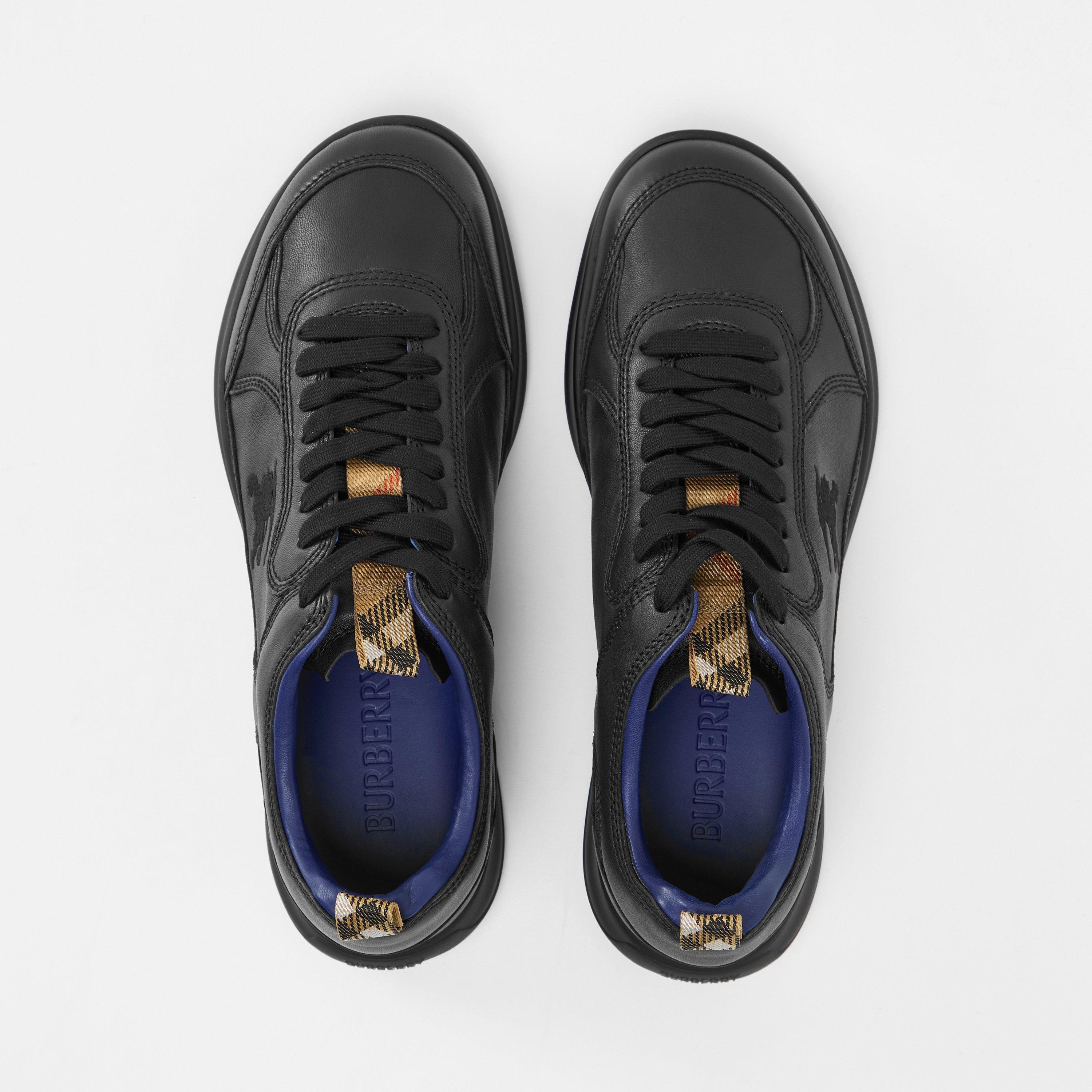 Black - Burberry - Leather Matrix Sneakers - 5
