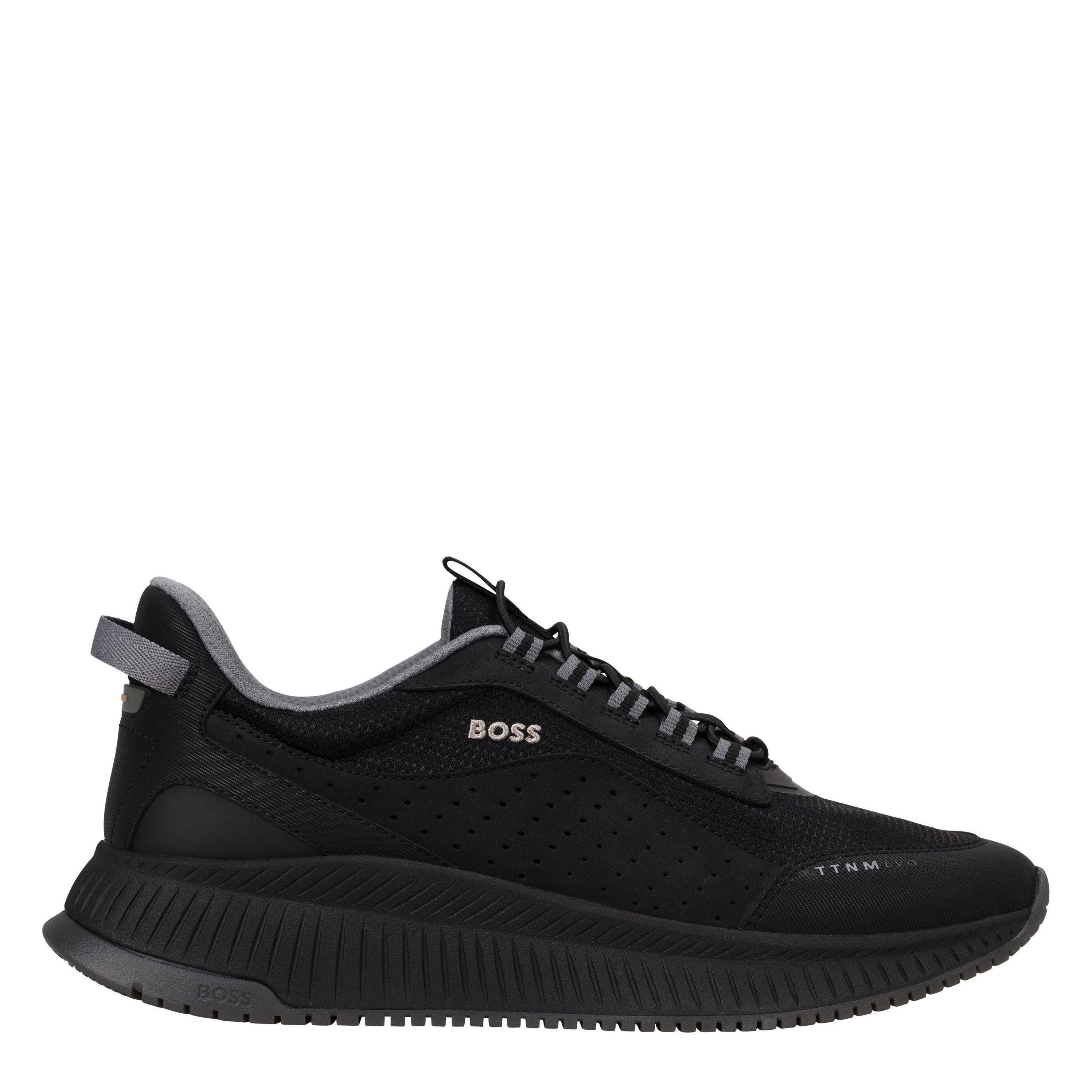 Boss Men's Black Runner Logo Trainers - Streamlined Ttnm Evo Design - Black 005 - 9 (43)