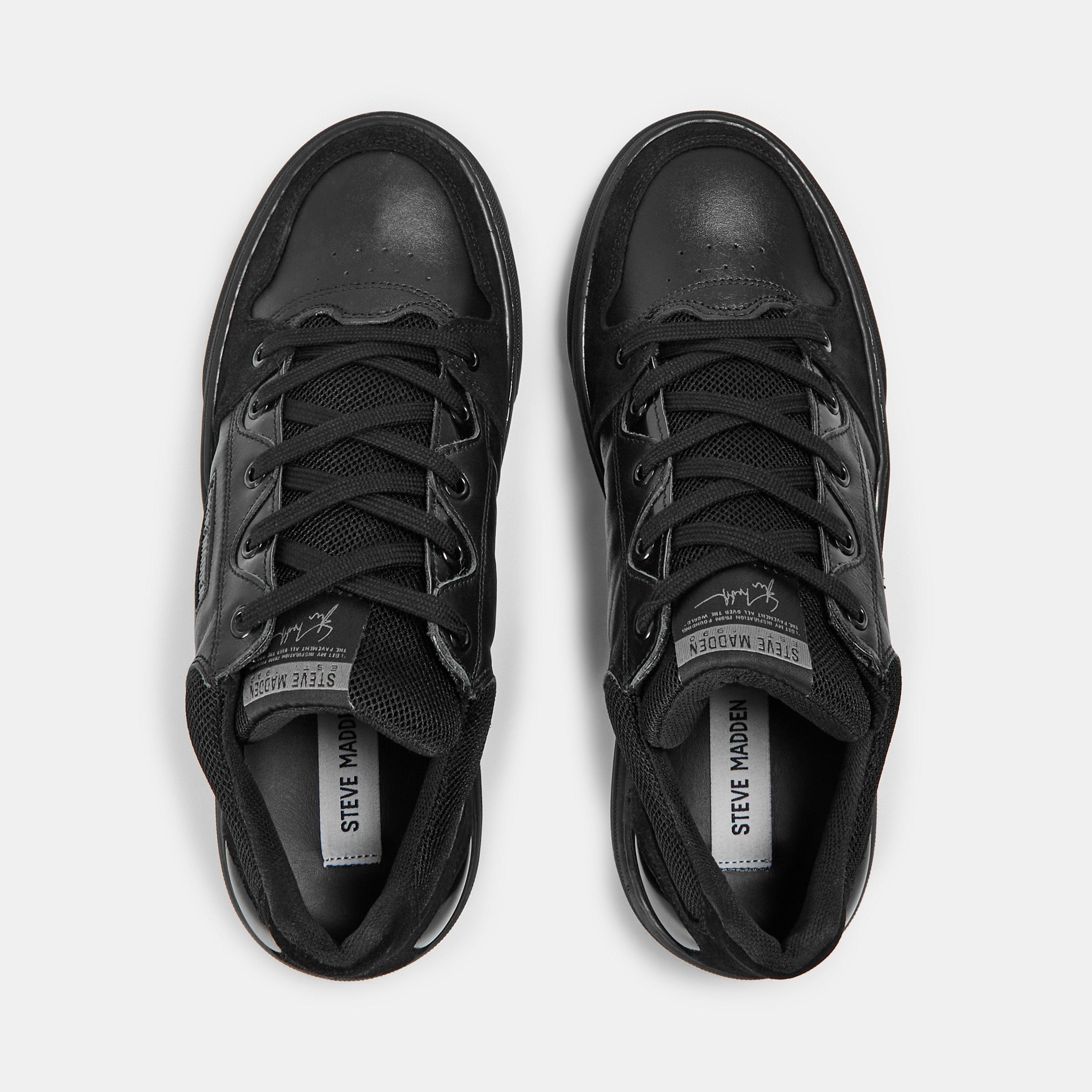 Black/Black - Steve Madden - Men's Kingpin Low-Top Trainers - 4