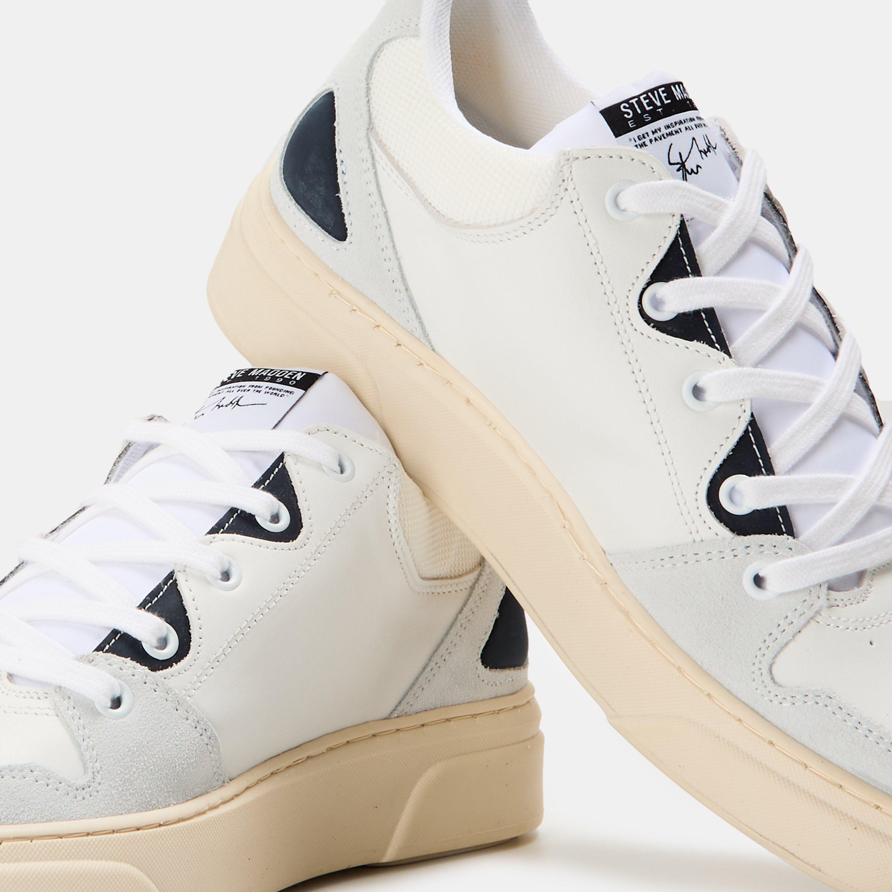 White/Navy - Steve Madden - Men's Kingpin Low-Top Trainers - 3