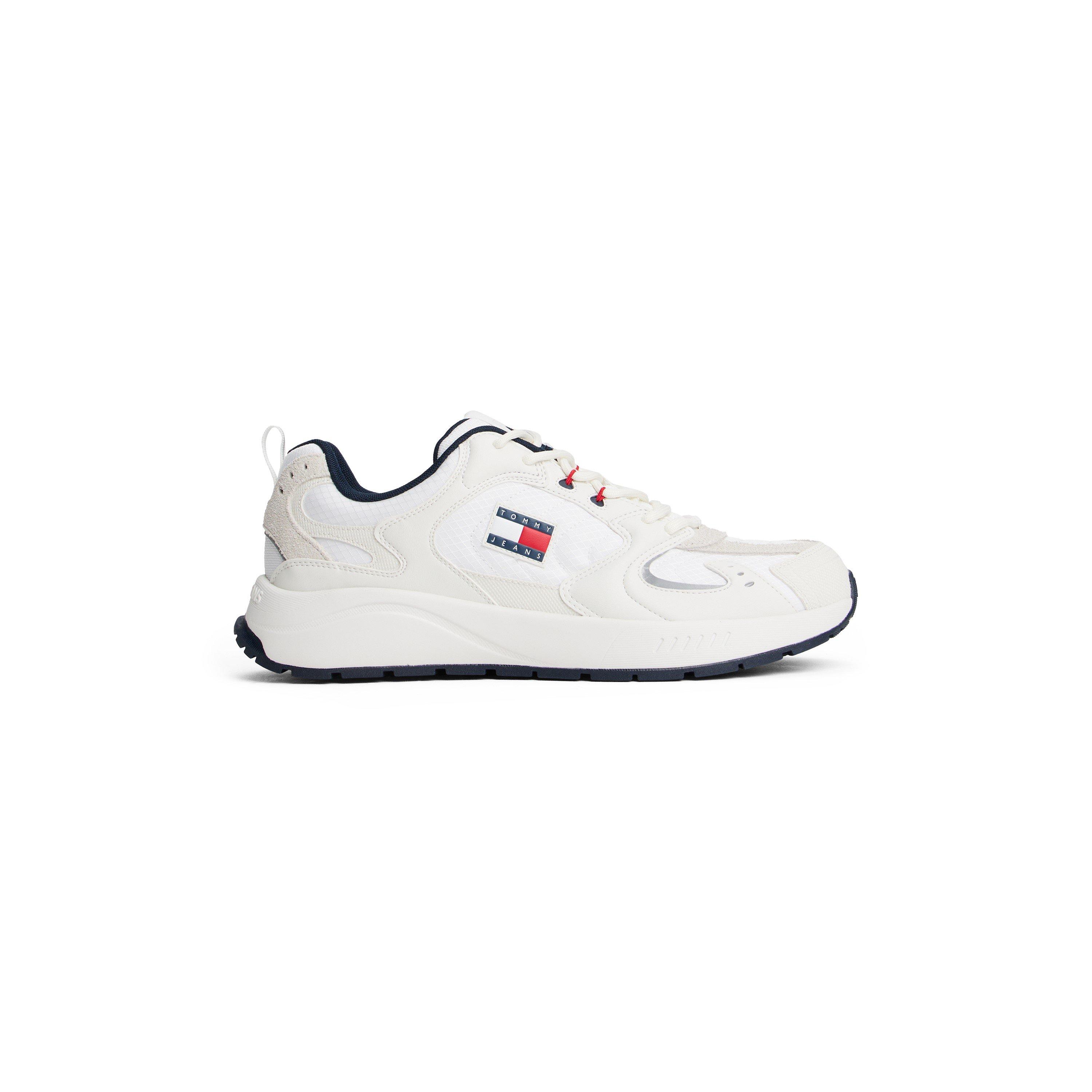 White/Red/Blue - Tommy Jeans - Logo Mixed Texture Trainers - 1