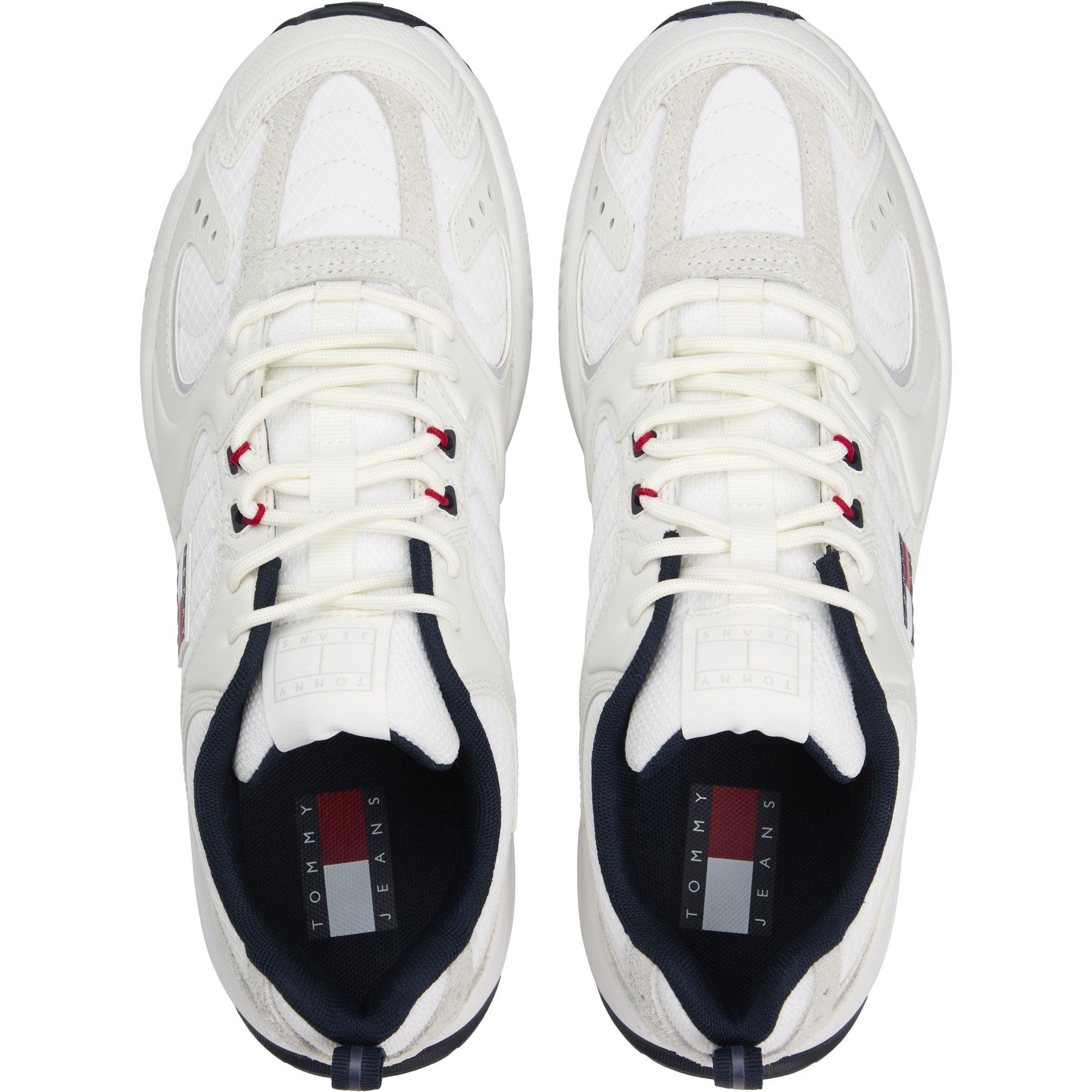 White/Red/Blue - Tommy Jeans - Logo Mixed Texture Trainers - 4