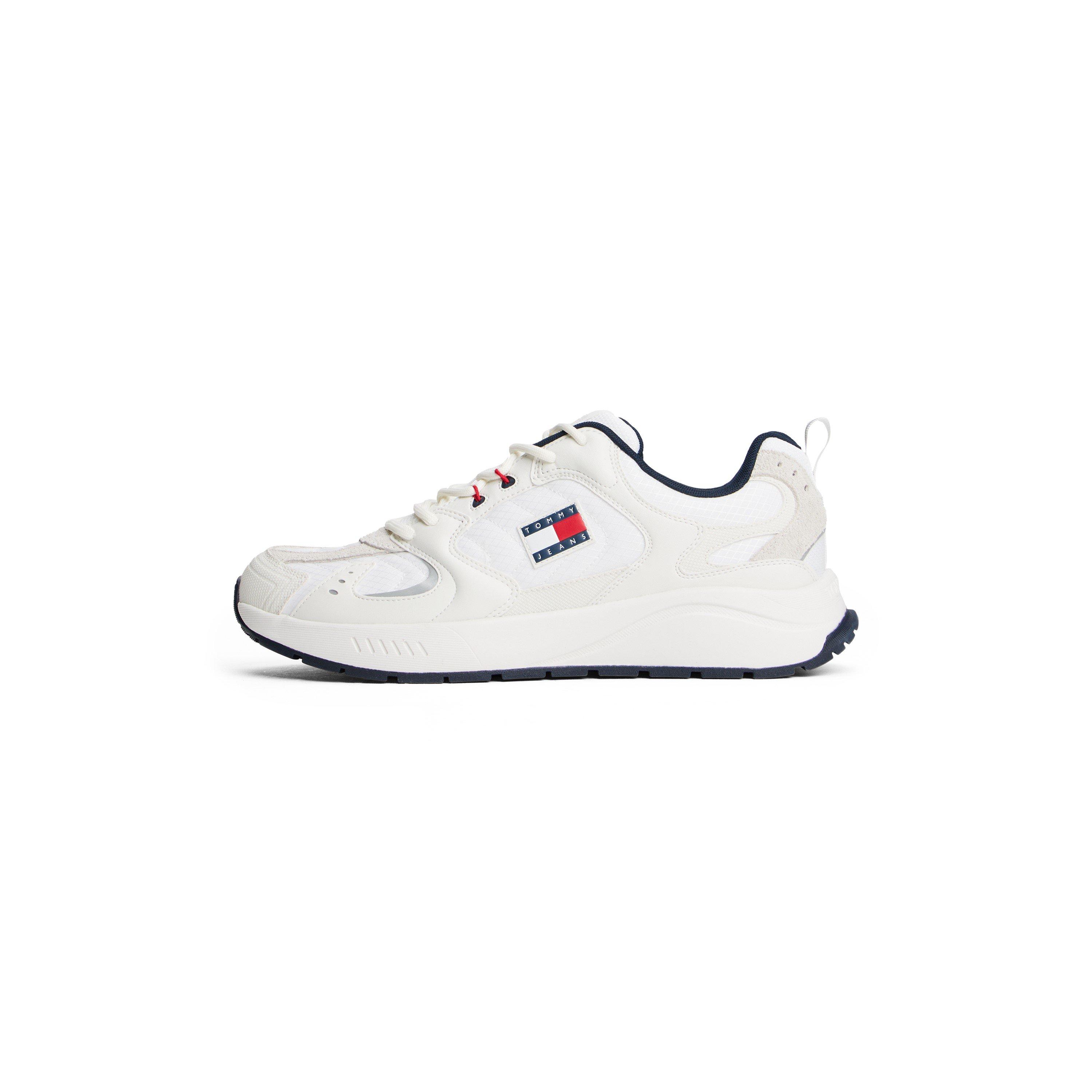 White/Red/Blue - Tommy Jeans - Logo Mixed Texture Trainers - 6