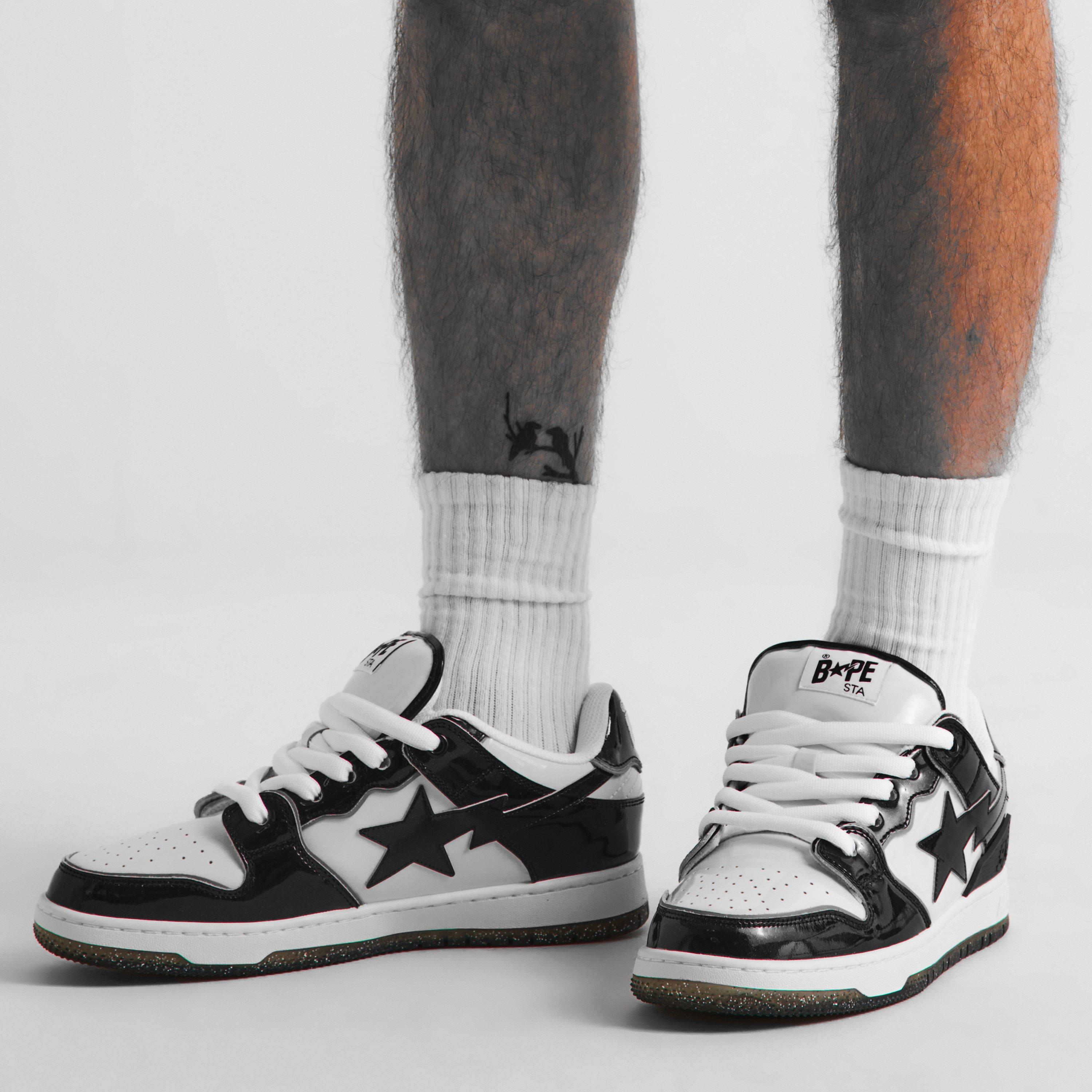 Black/White - A Bathing Ape - Men's Low-Top Trainers - 3