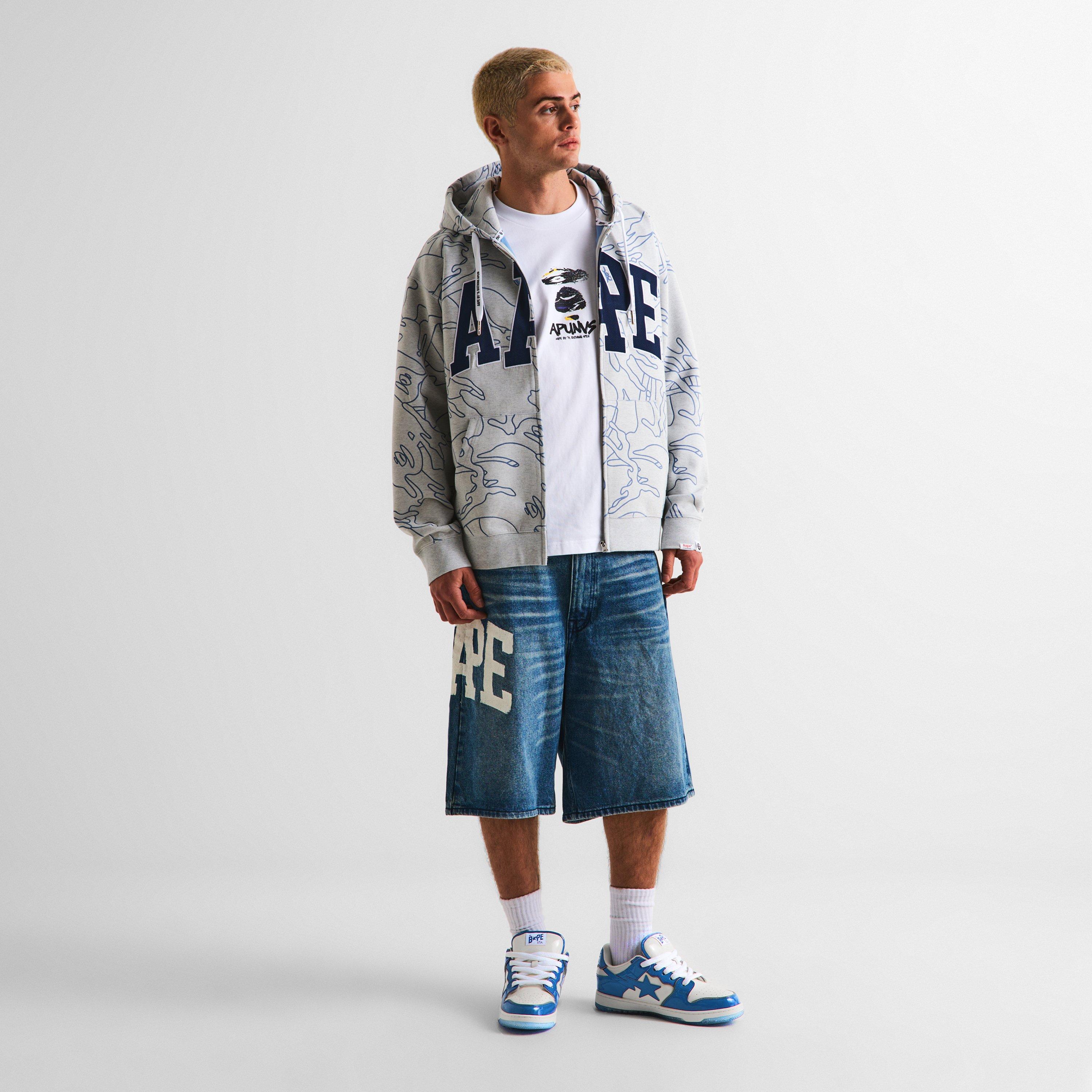 Blue/White - A Bathing Ape - Men's Low-Top Trainers - 6