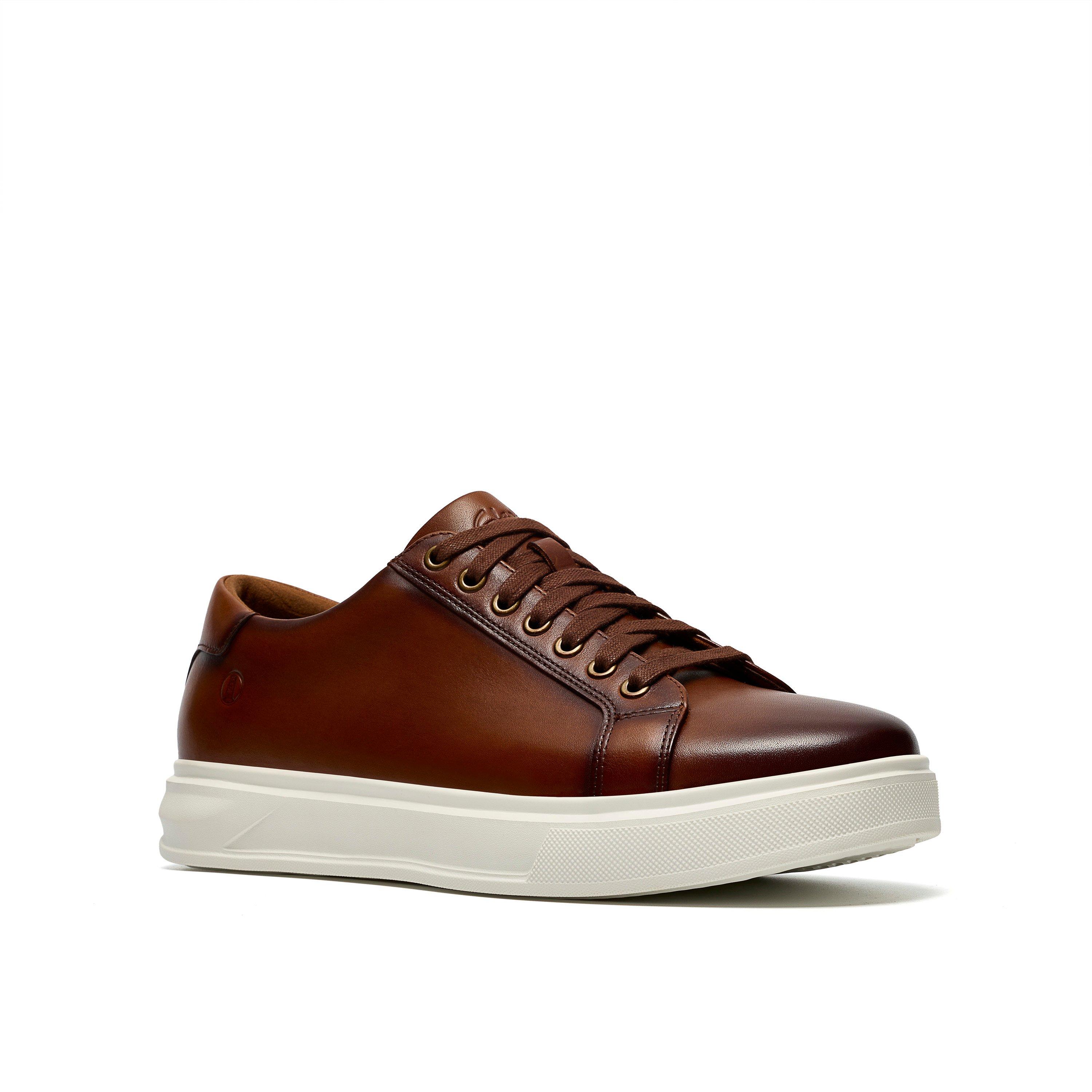 Tan Leather - Clarks - Men's Low-Top Trainers - 4