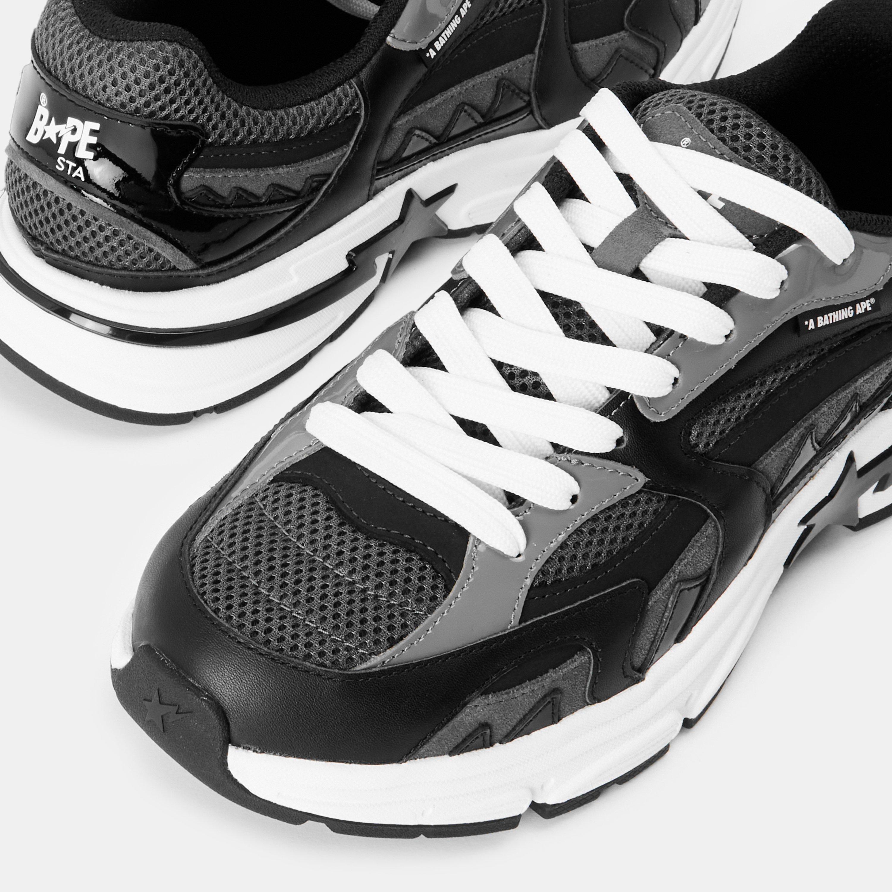 Black - A Bathing Ape - Men's Bape Shark Sta Runners - 4