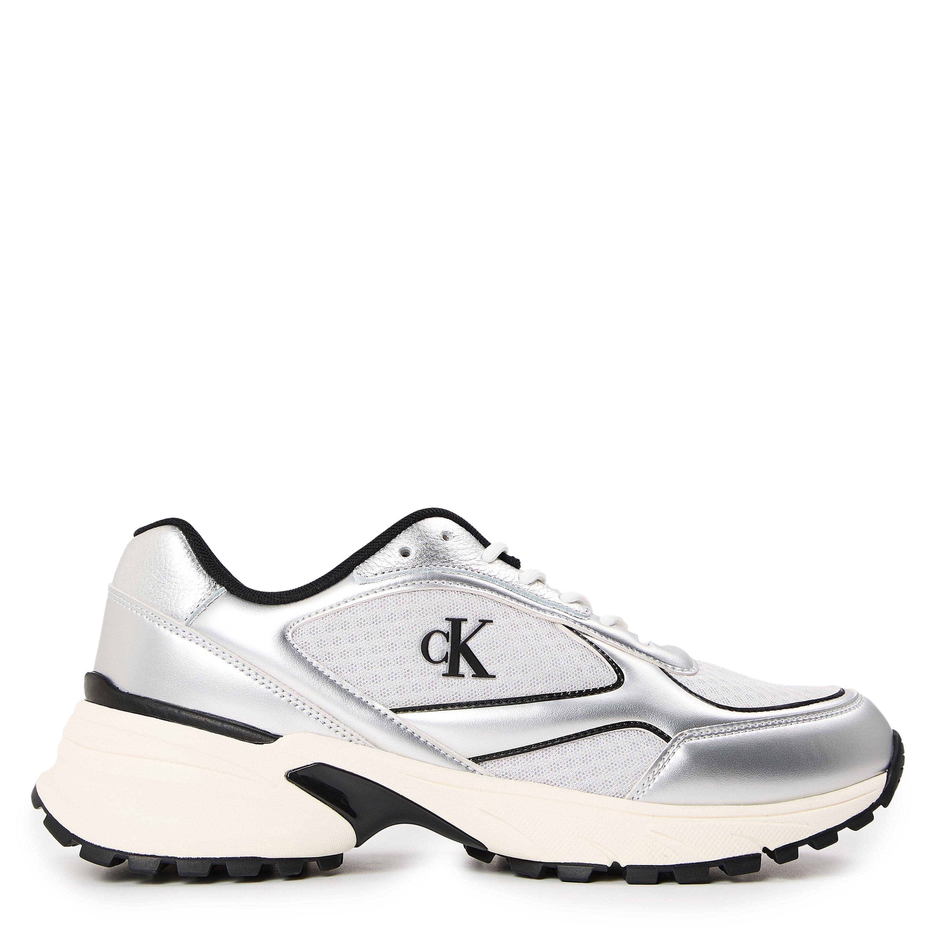 Calvin Klein Men's Hike Runner Runners - White/Silver - 8 (42)