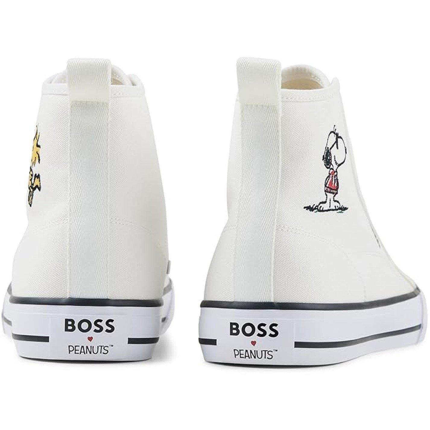 White - Boss - Men's Aiden High-Top Trainers - 3