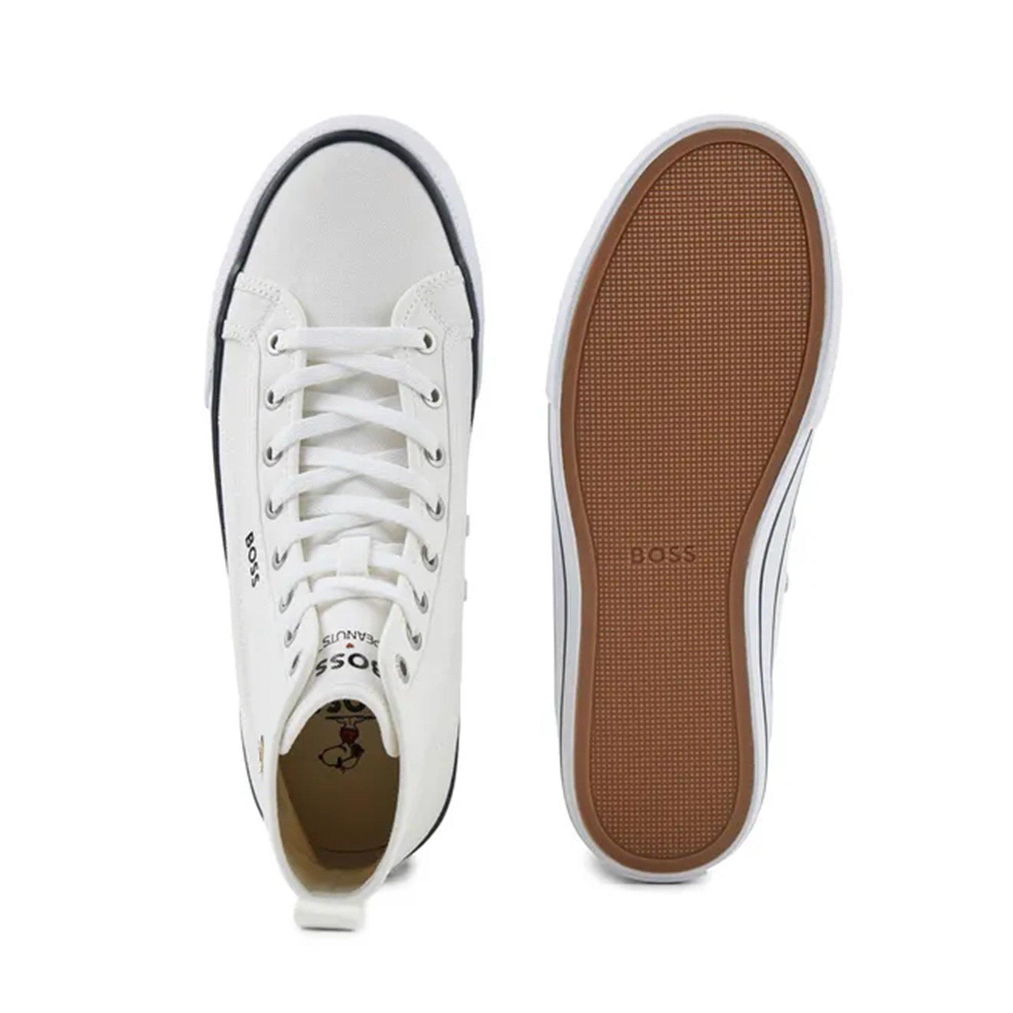 White - Boss - Men's Aiden High-Top Trainers - 4