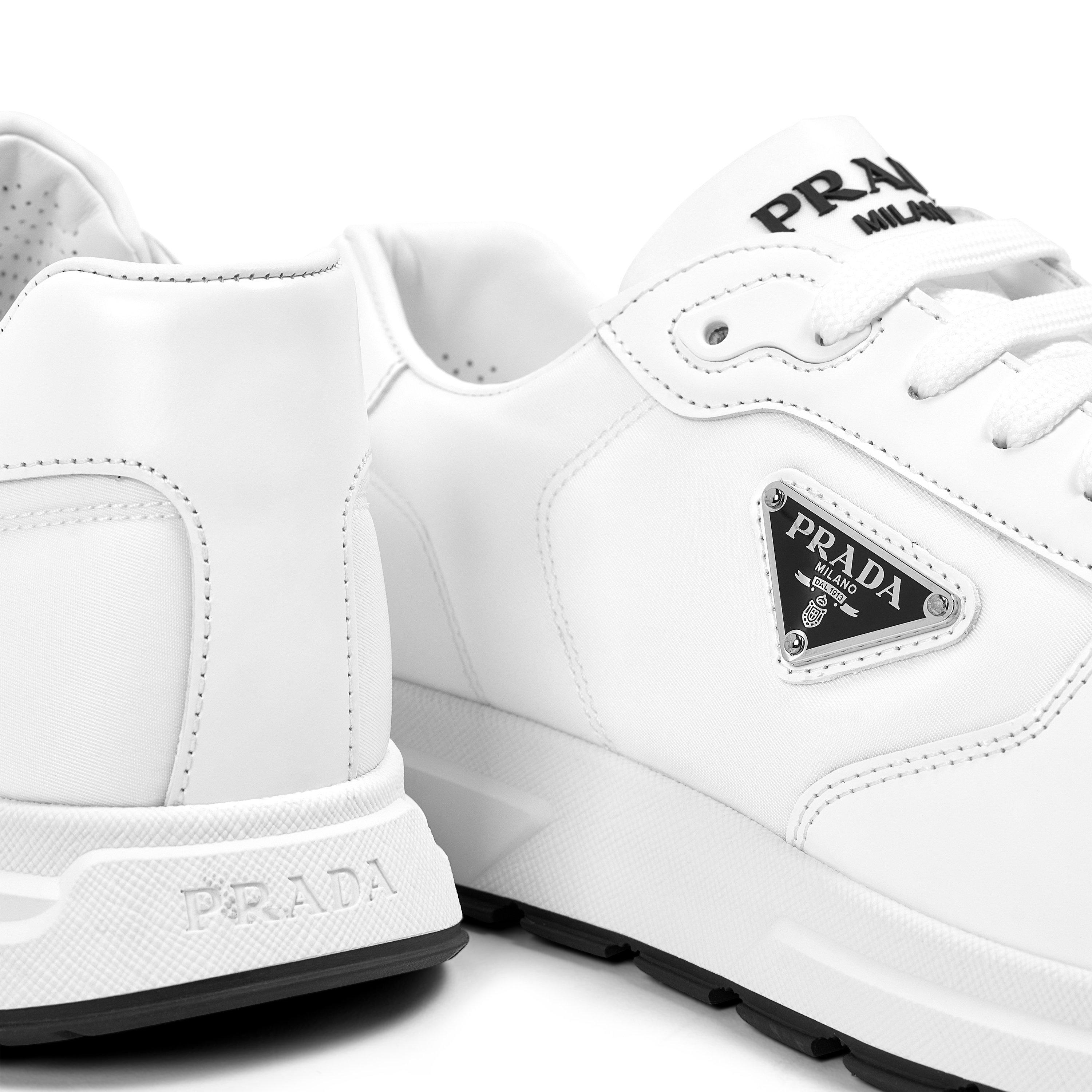 White/Black - Prada - Men'S Triangle Logo Re-Nylon Trainers - 4