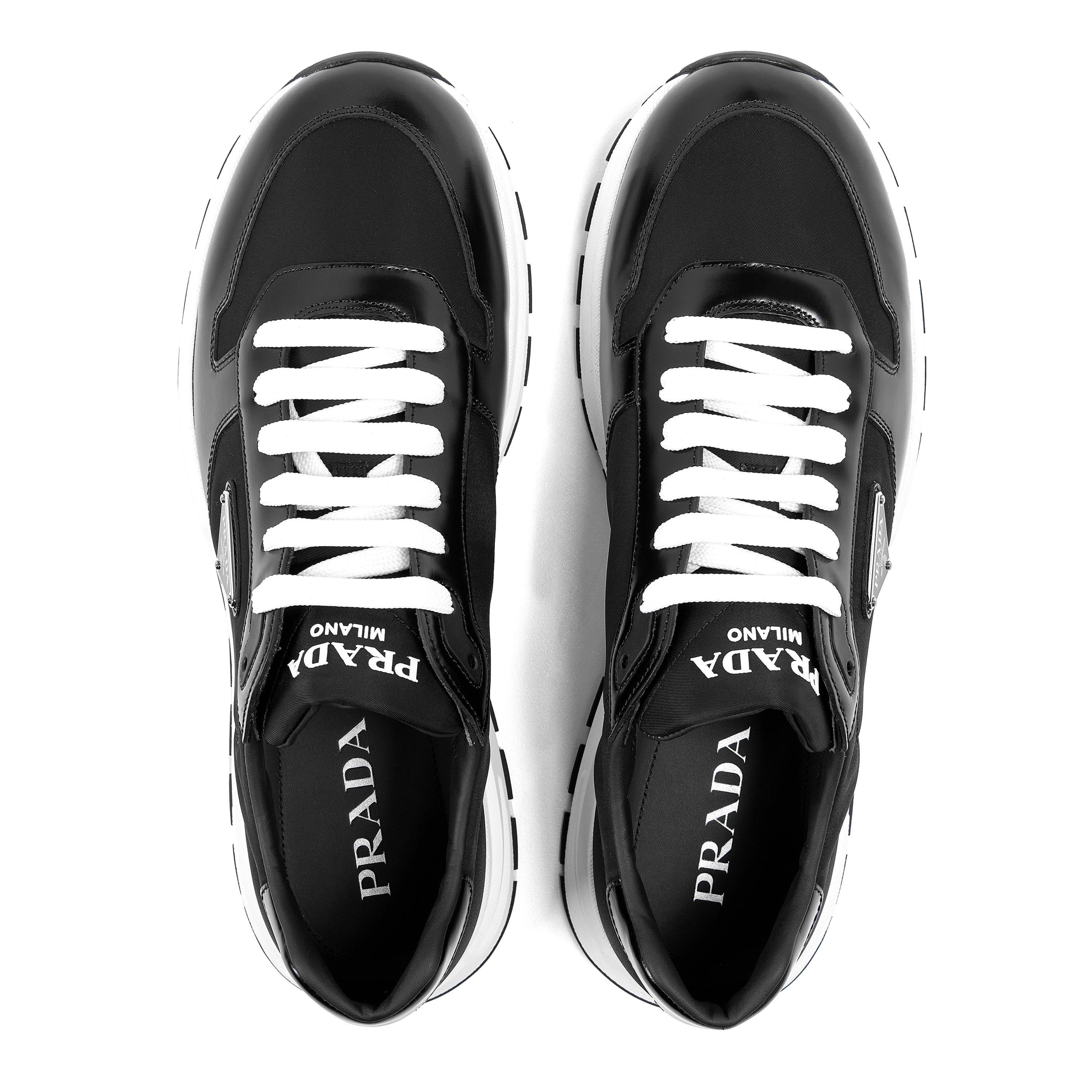 Black/White - Prada - Men'S Triangle Logo Re-Nylon Trainers - 5