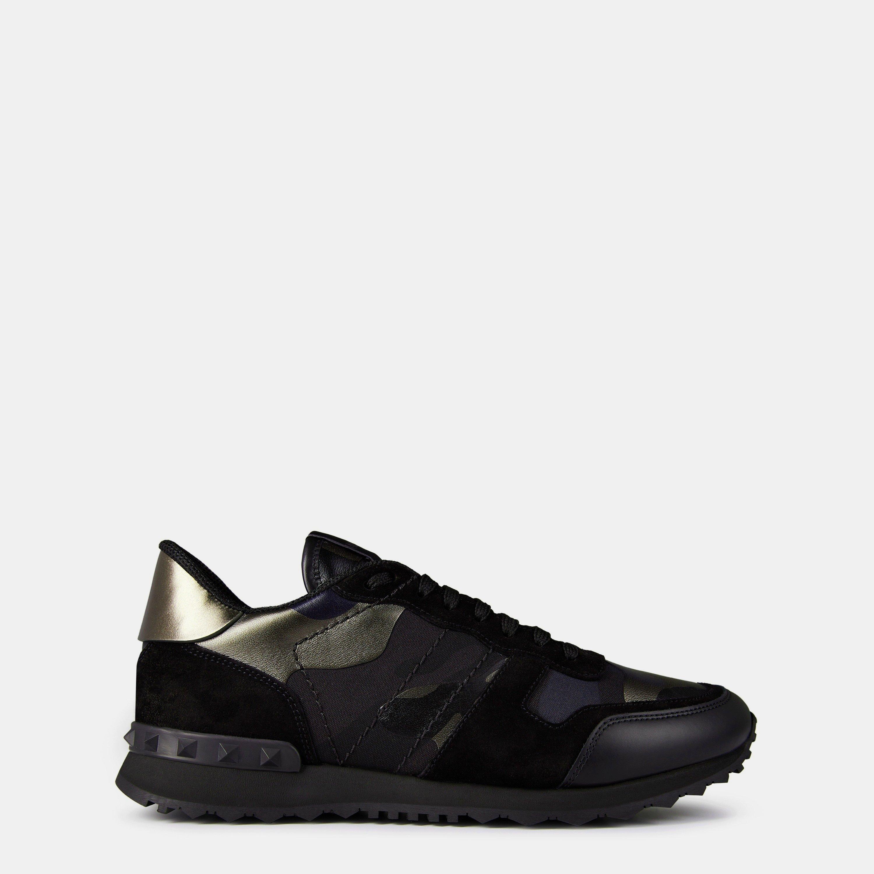 Valentino Garavani Rockstud Camouflage Trainers - Nero/Metal - Size 6 (40)