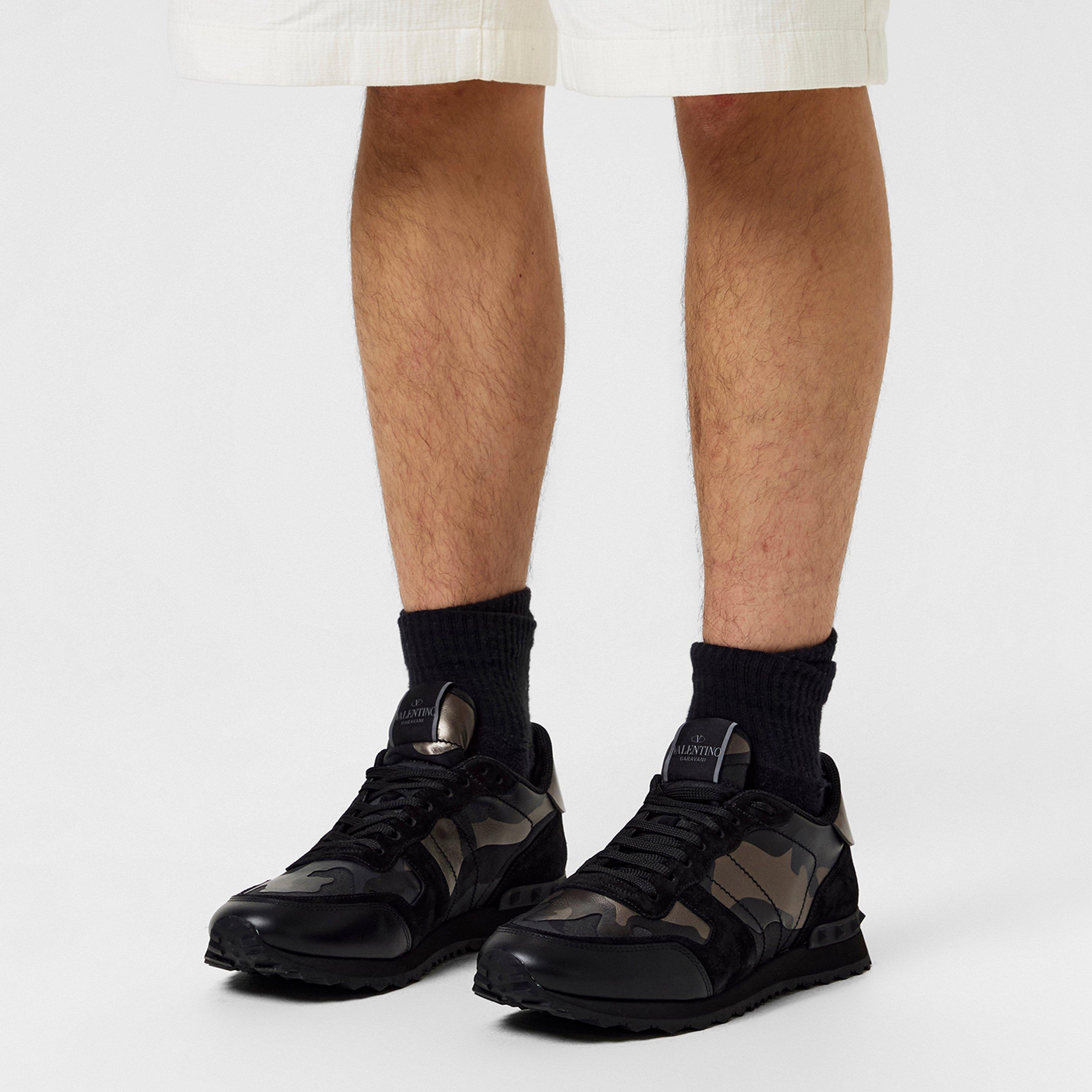 Nero/Metal - Valentino Garavani - Rockstud Camouflage Trainers - 3