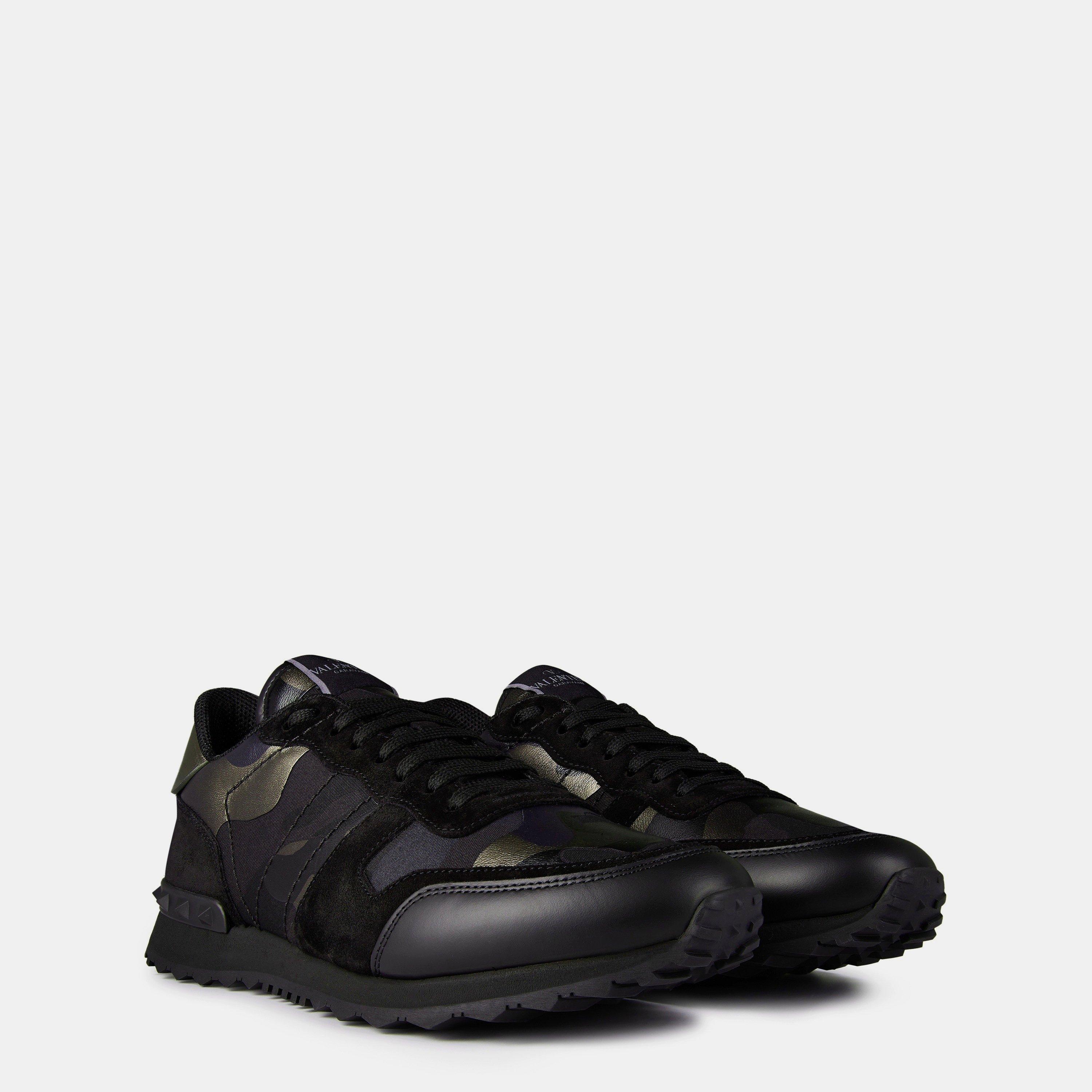 Nero/Metal - Valentino Garavani - Rockstud Camouflage Trainers - 4