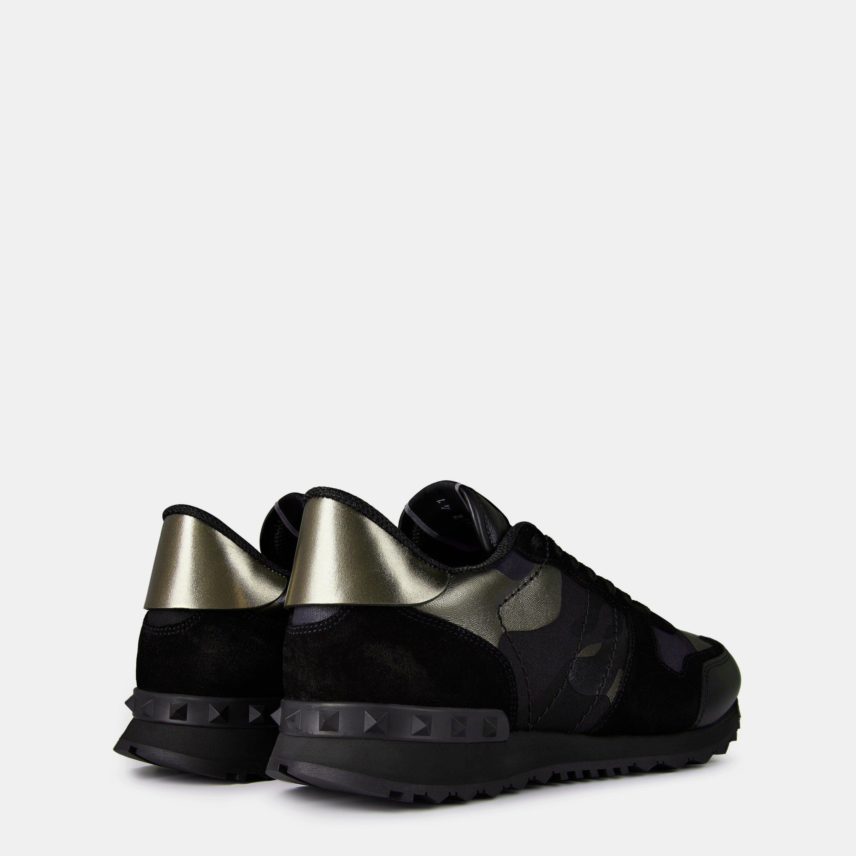 Nero/Metal - Valentino Garavani - Rockstud Camouflage Trainers - 5
