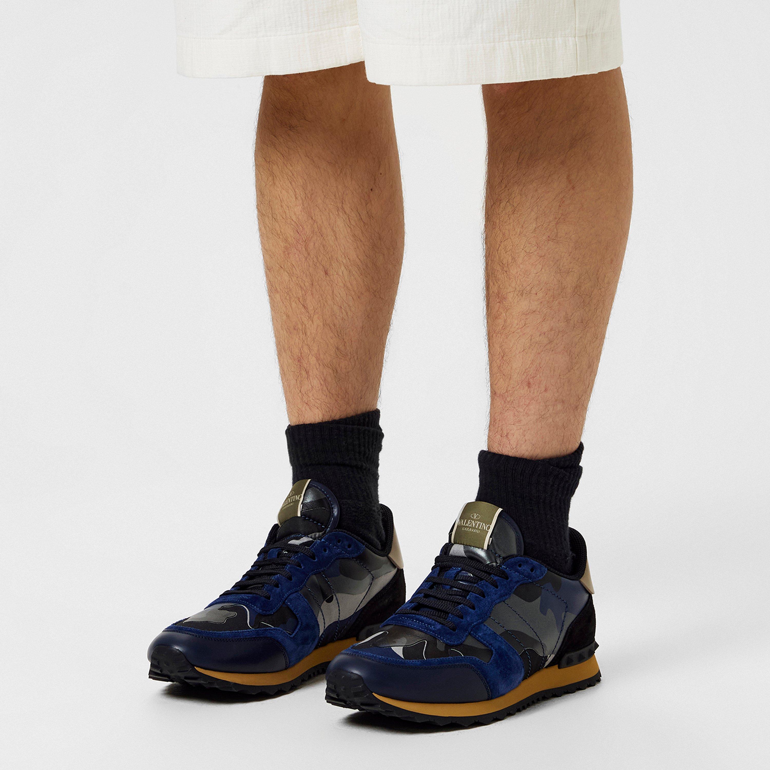 Blue BY0 - Valentino Garavani - Rockstud Camouflage Trainers - 3
