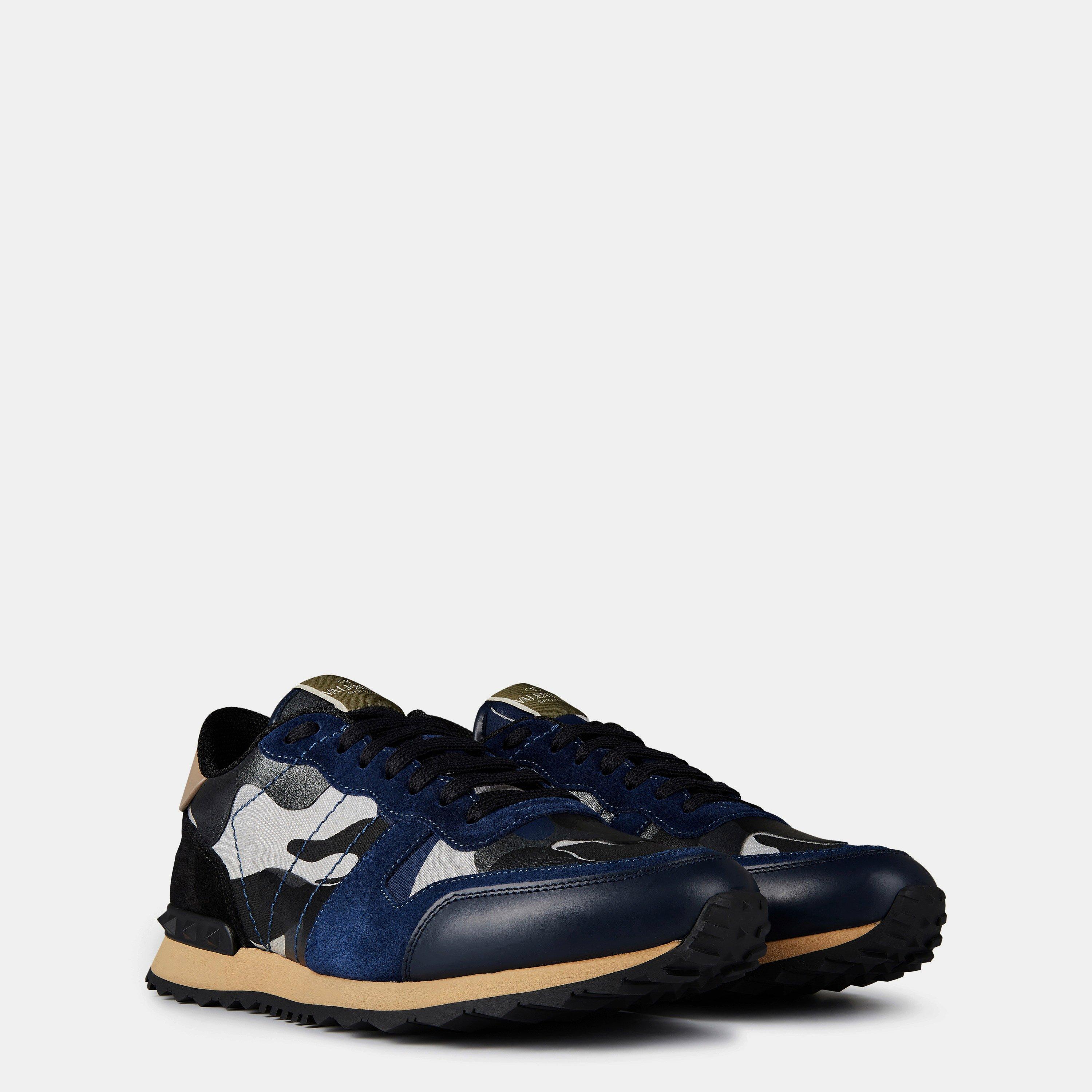 Blue BY0 - Valentino Garavani - Rockstud Camouflage Trainers - 4