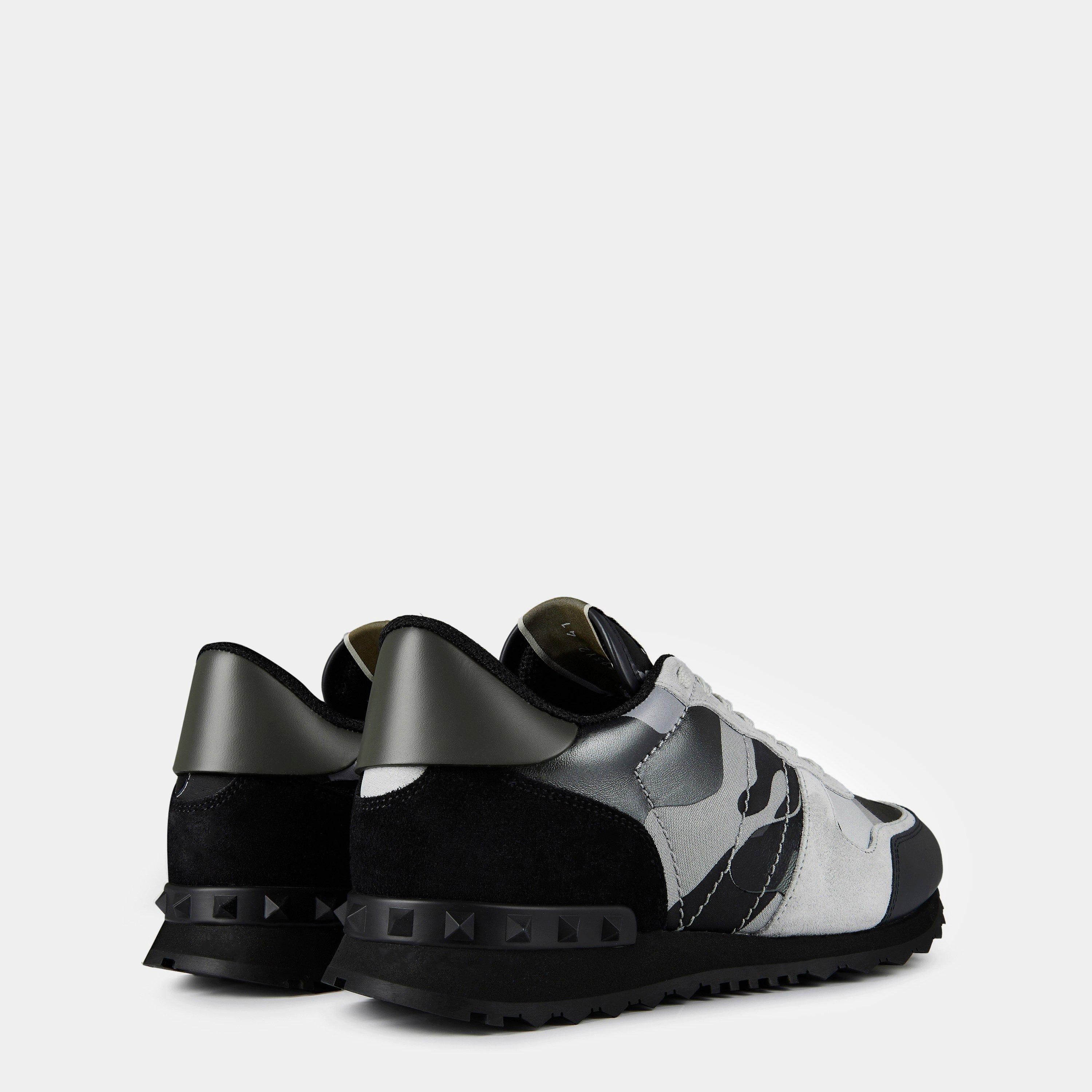 Grey/Silver - Valentino Garavani - Rockstud Camouflage Trainers - 5