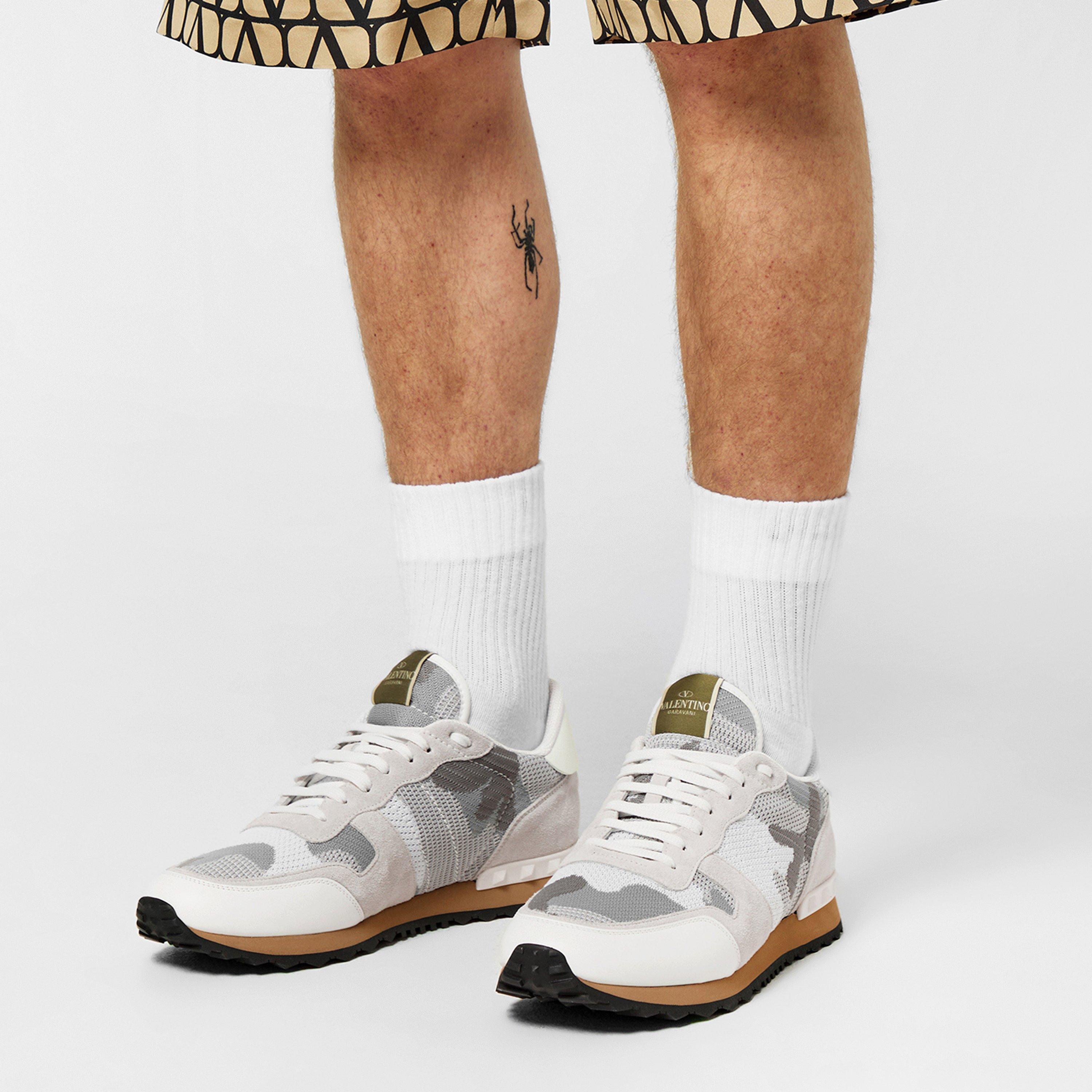 Valentino Camouflage Sock Sneakers Valentino Garavani Mesh Camouflage Rockrunner Sneakers  main image 3