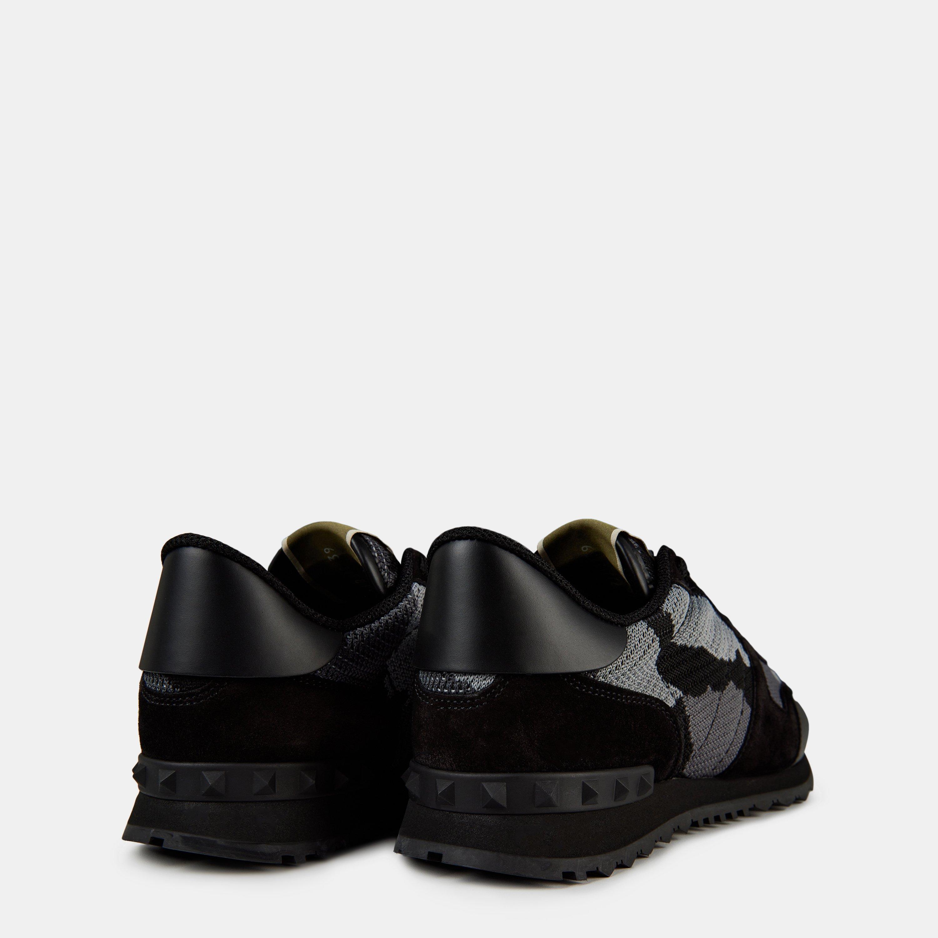 Black - Valentino Garavani - Mesh Camouflage Rockrunner Sneakers - 5