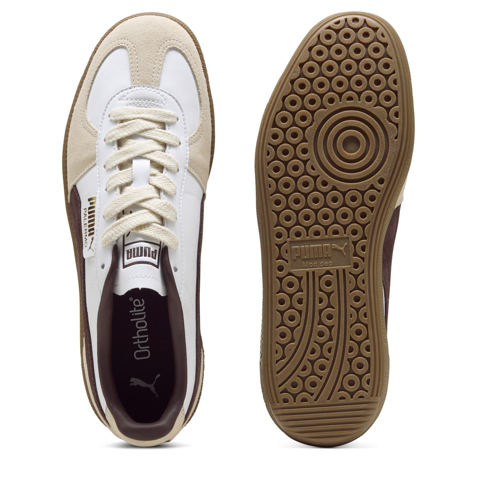 Wht/C.Brown-Gum - Puma - Palermo Leather Mens Shoes - 3