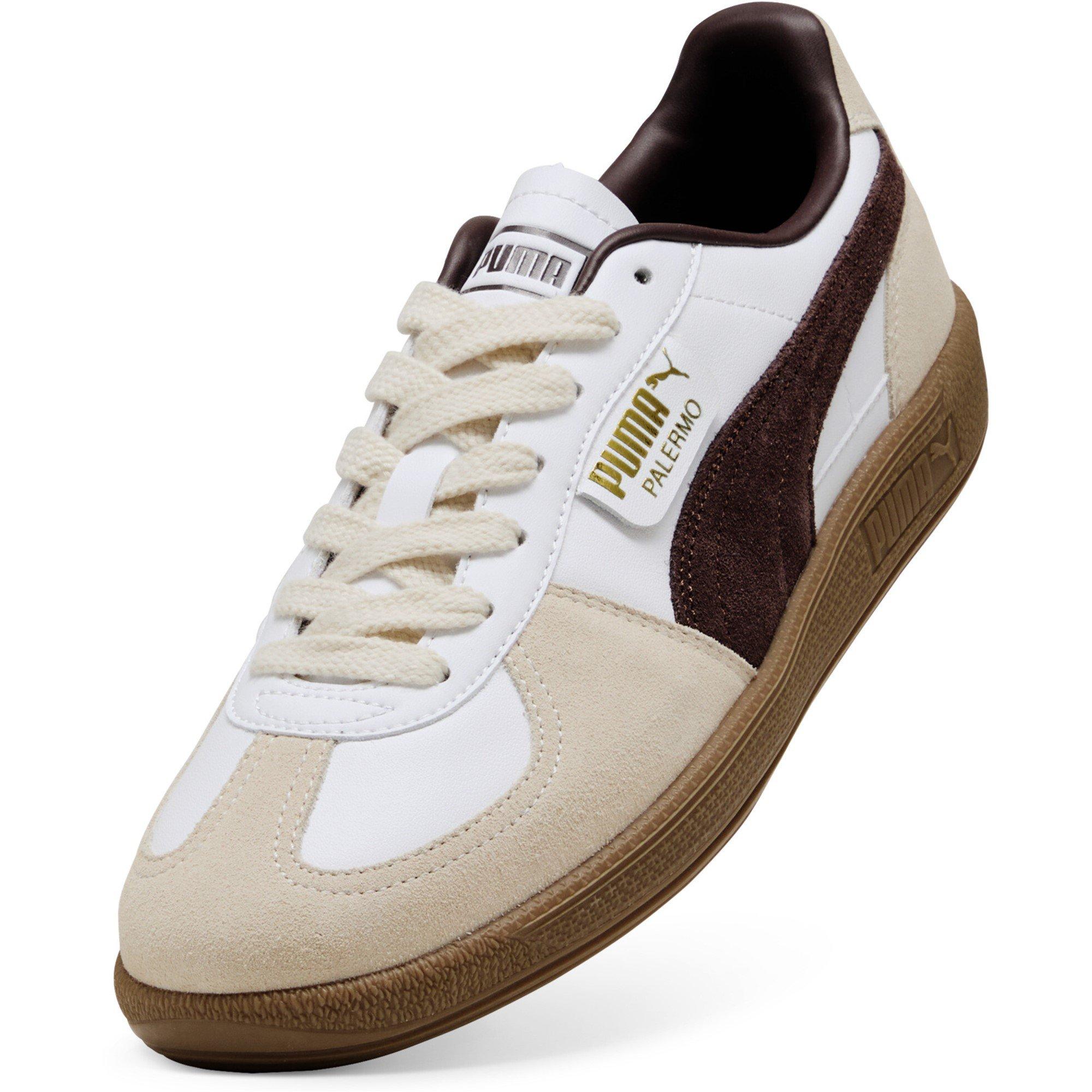 Wht/C.Brown-Gum - Puma - Palermo Leather Mens Shoes - 6