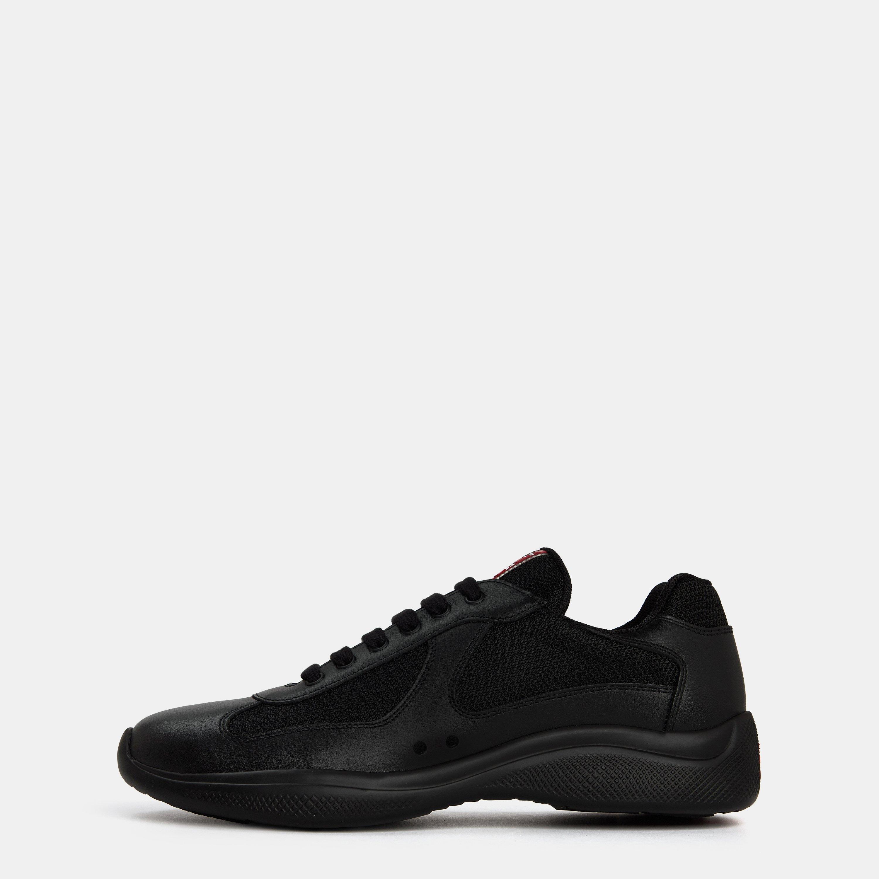 Nero - Prada - Men'S Americas Cup Leather Prada Trainers - 2