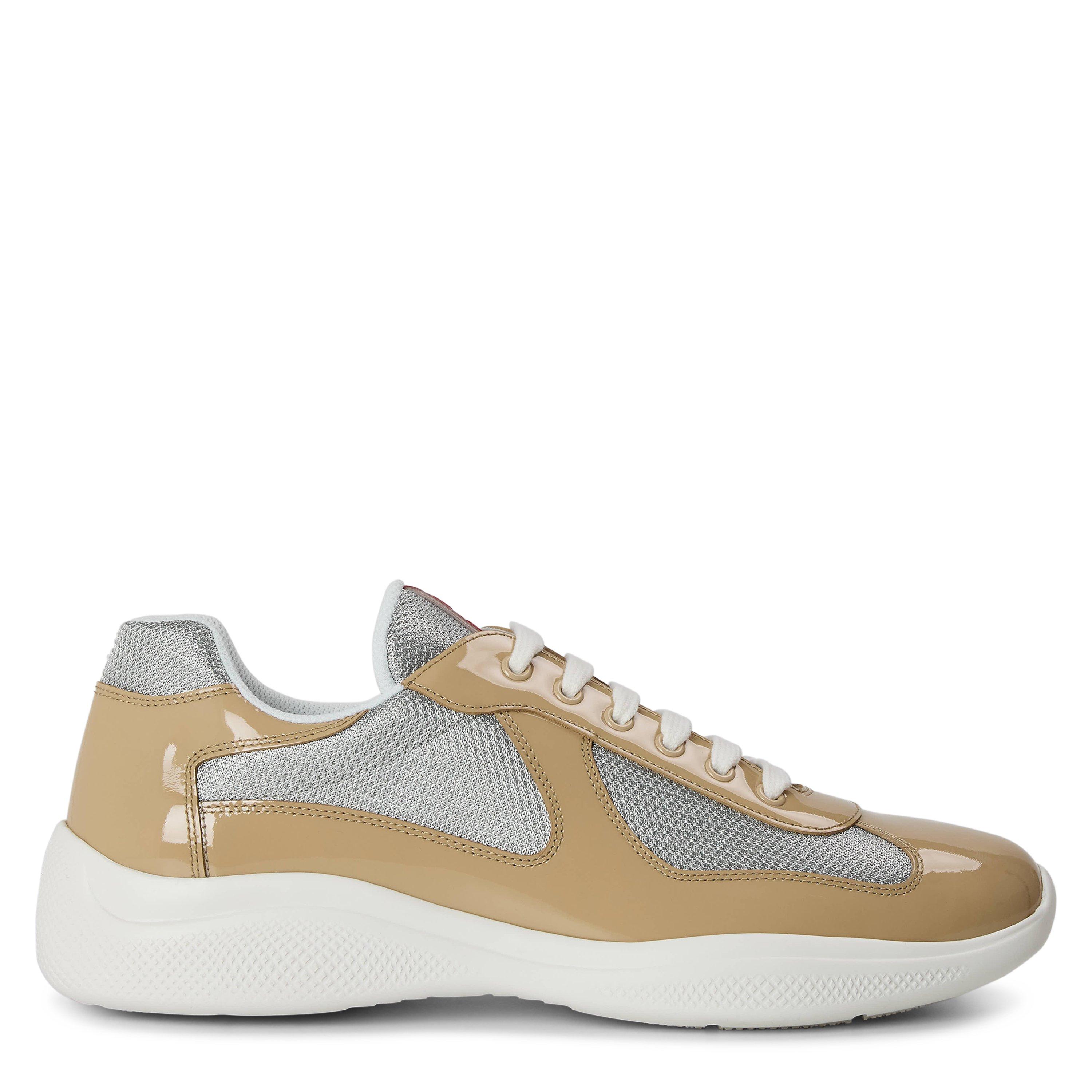Prada Mens Americas Cup Trainers - Beige/Silver - Size 11 (46)