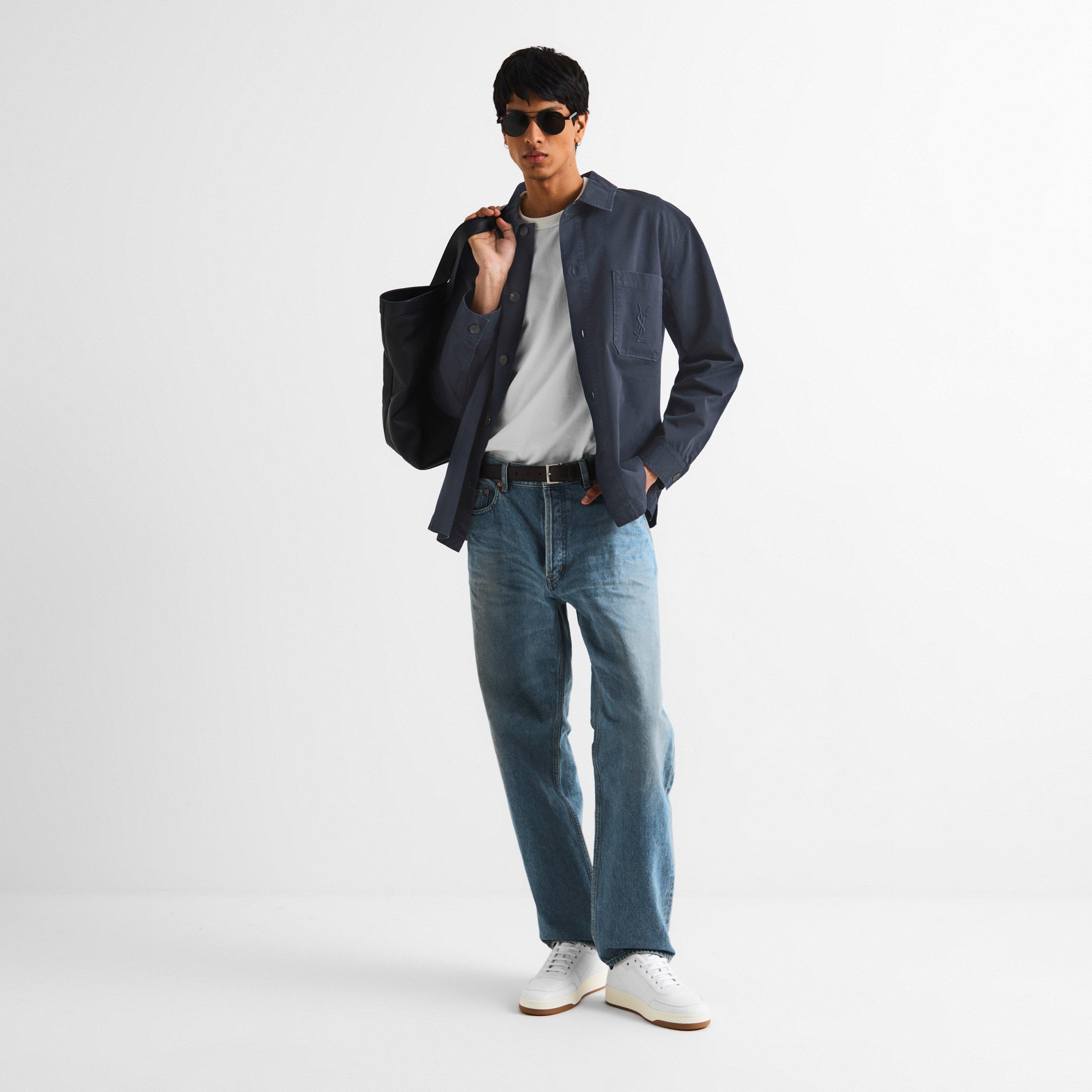 Whire/Blk - Saint Laurent - Men's Low-Top Trainers - 6