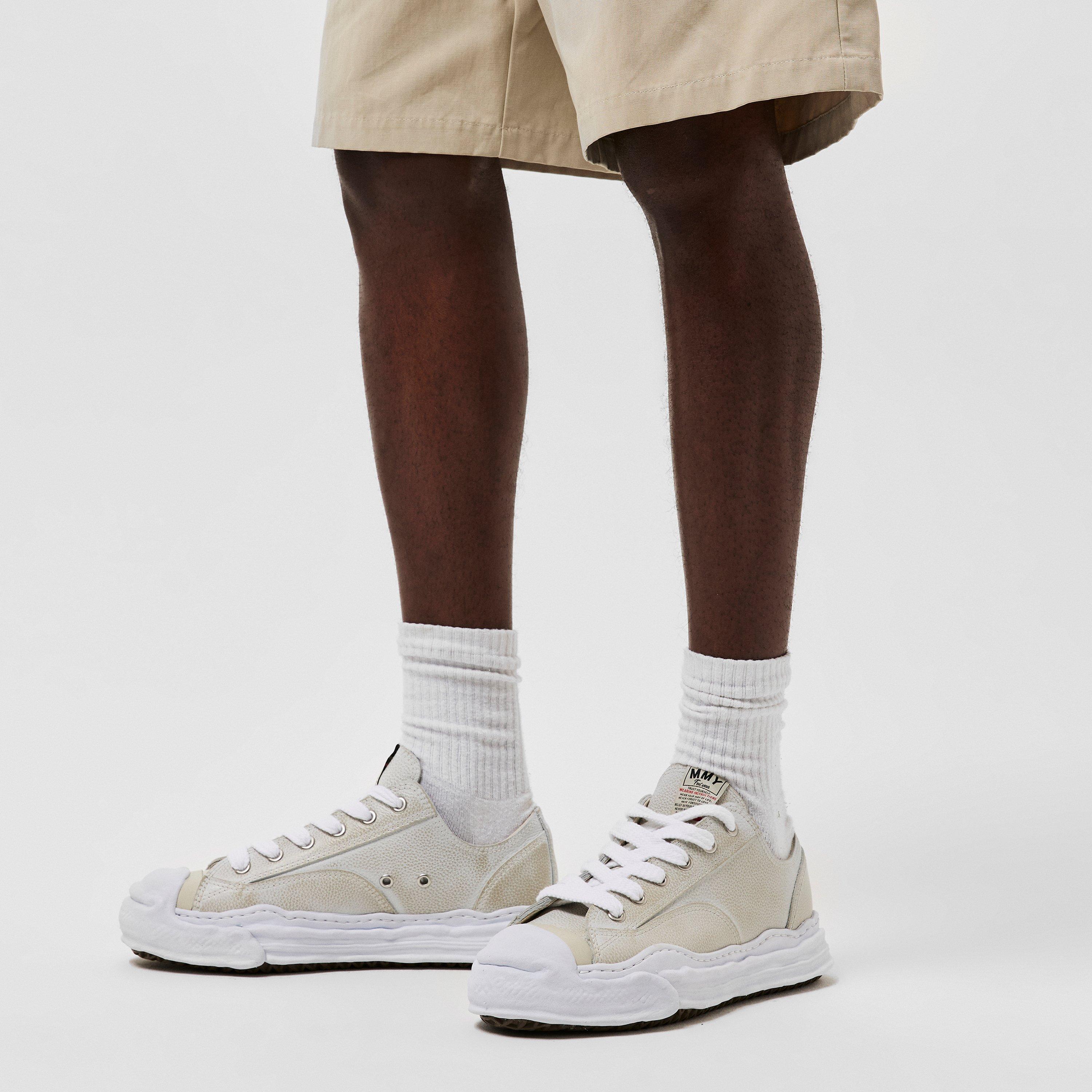 White - Mihara Yasuhiro - Men's Hank Leather Low-Top Trainers - 3