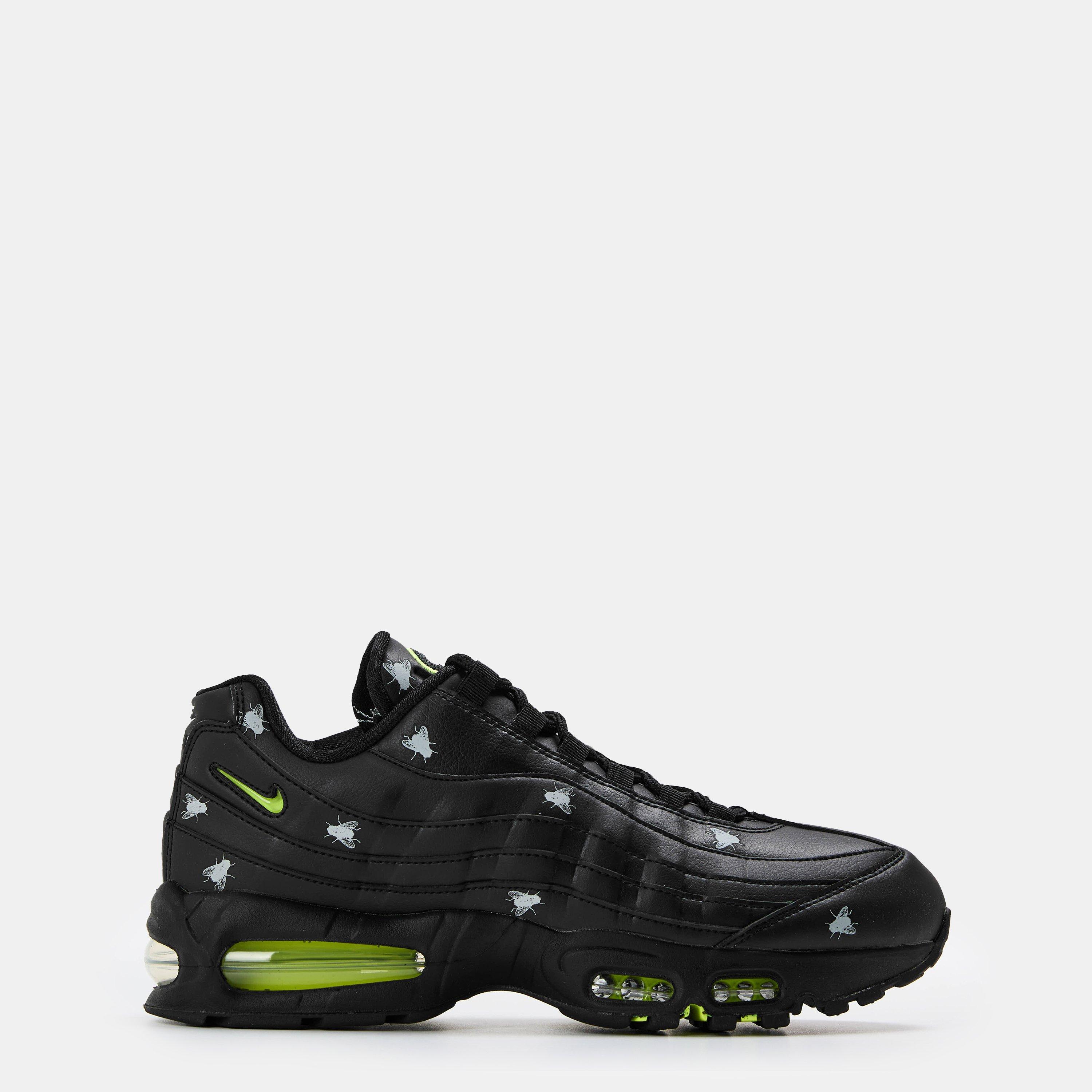 Nike Men's Air Max 95 Premium Low-Top Trainers - Black/Neon - Size 7
