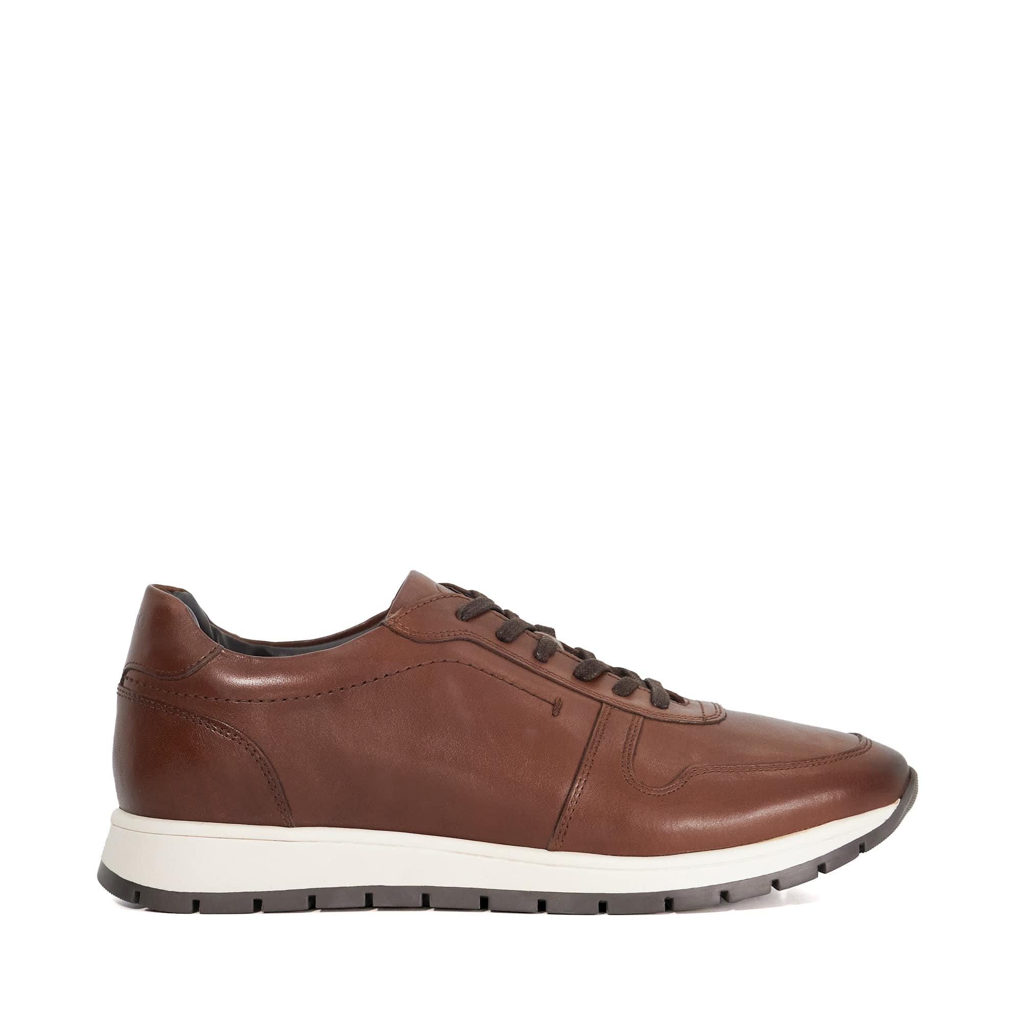 Brown Lthr - Dune London - Men's Tris Low-Top Trainers - 1